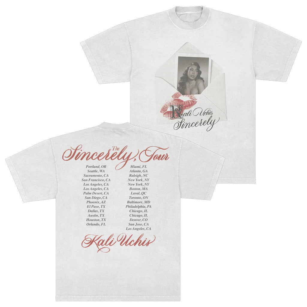 Kali Uchis Tour Merch 2025 Sincerely Tour Envelope T-Shirt Gifts For Girlfriend Kali Uchis Tour Merch 2025 Sincerely Tour Envelope T-Shirt Gifts For Girlfriend