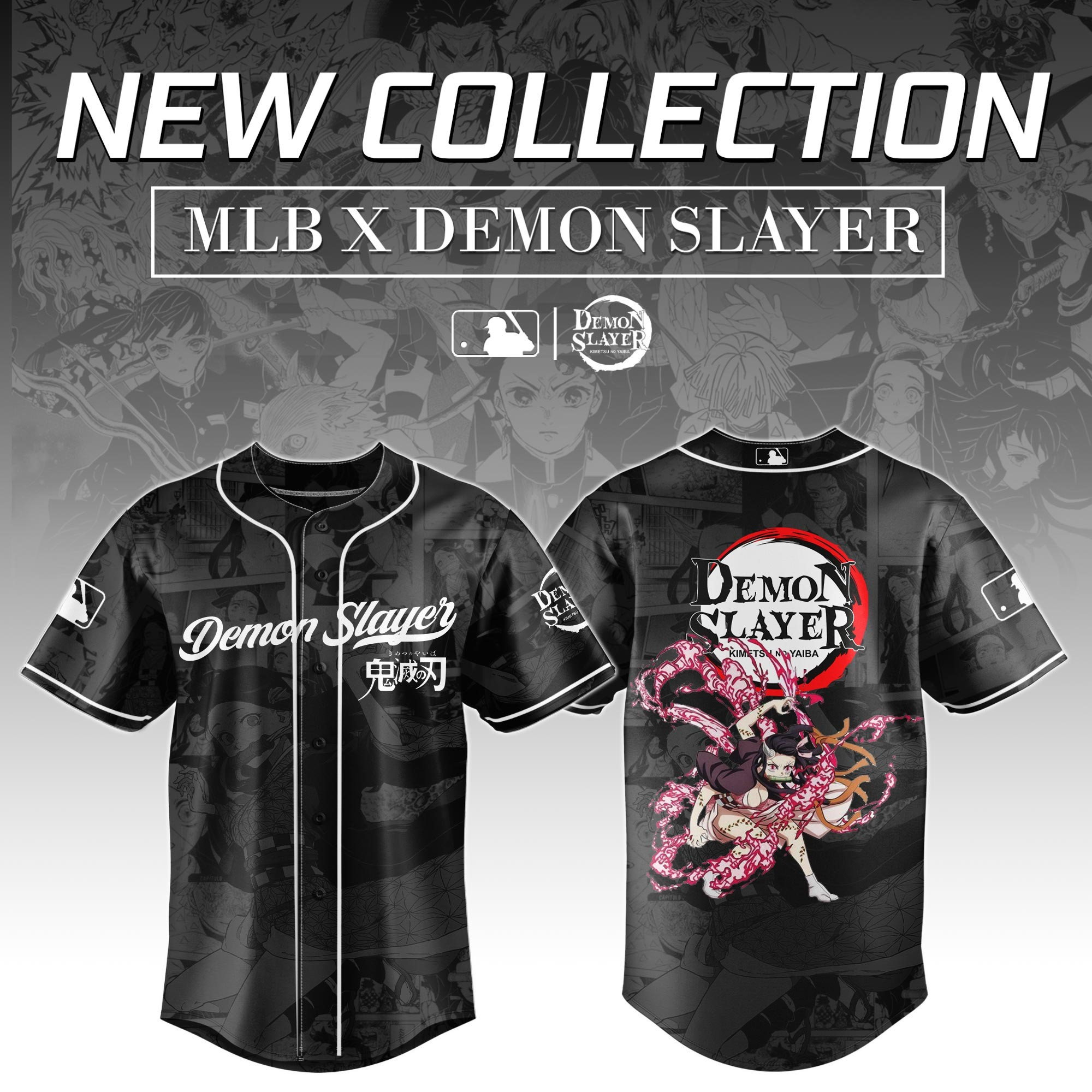 Kamado Nezuko Demon Slayer x MLB Baseball Jersey Editions Limited Gift For Anime Lovers
