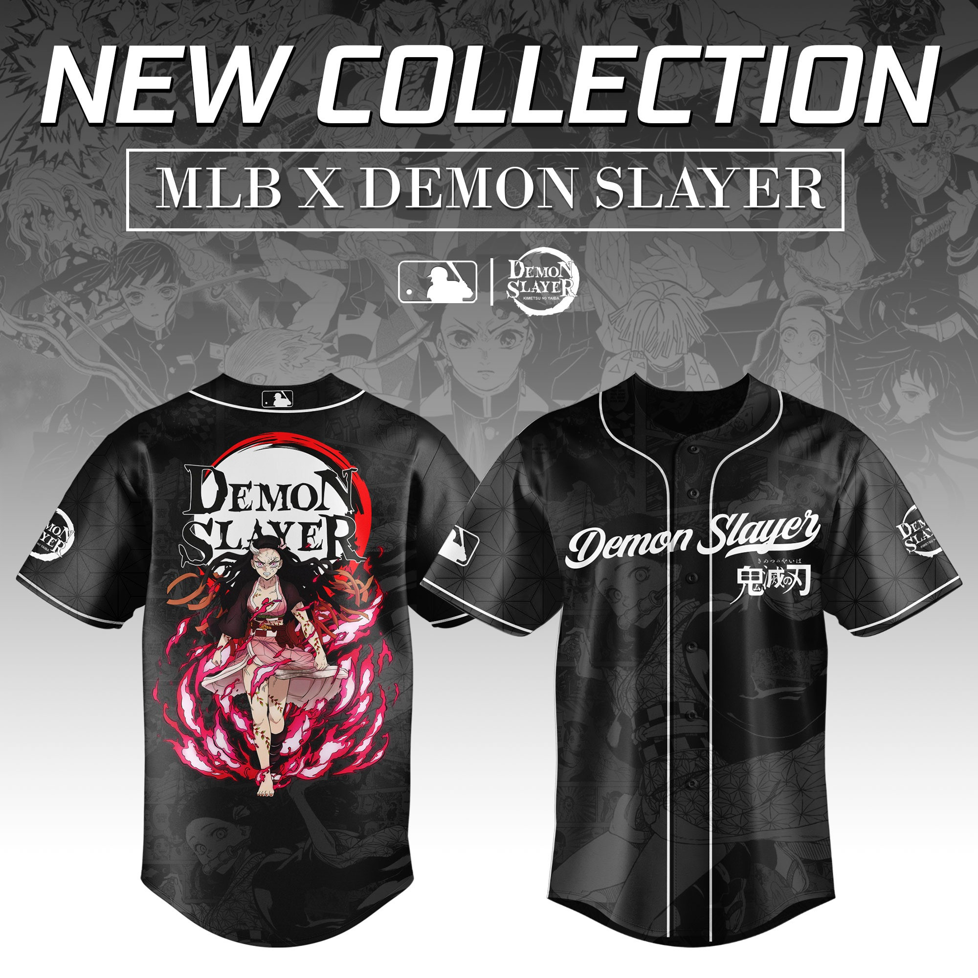 Kamado Nezuko Demon Slayer x MLB Baseball Jersey Editions Limited Unique Gift For Anime Lovers