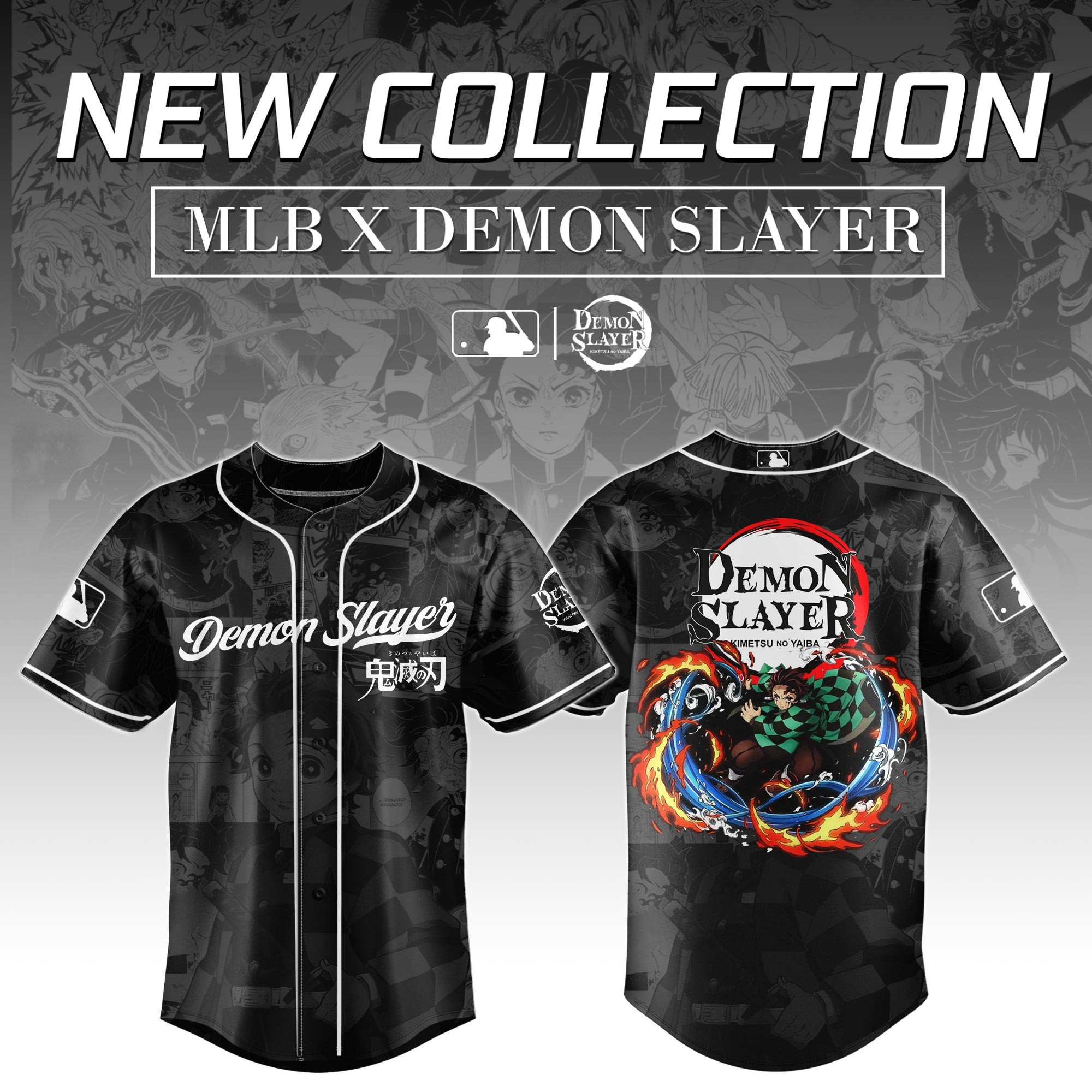 Kamado Tanjirou Demon Slayer x MLB Baseball Jersey Editions Limited Father's Day Gift