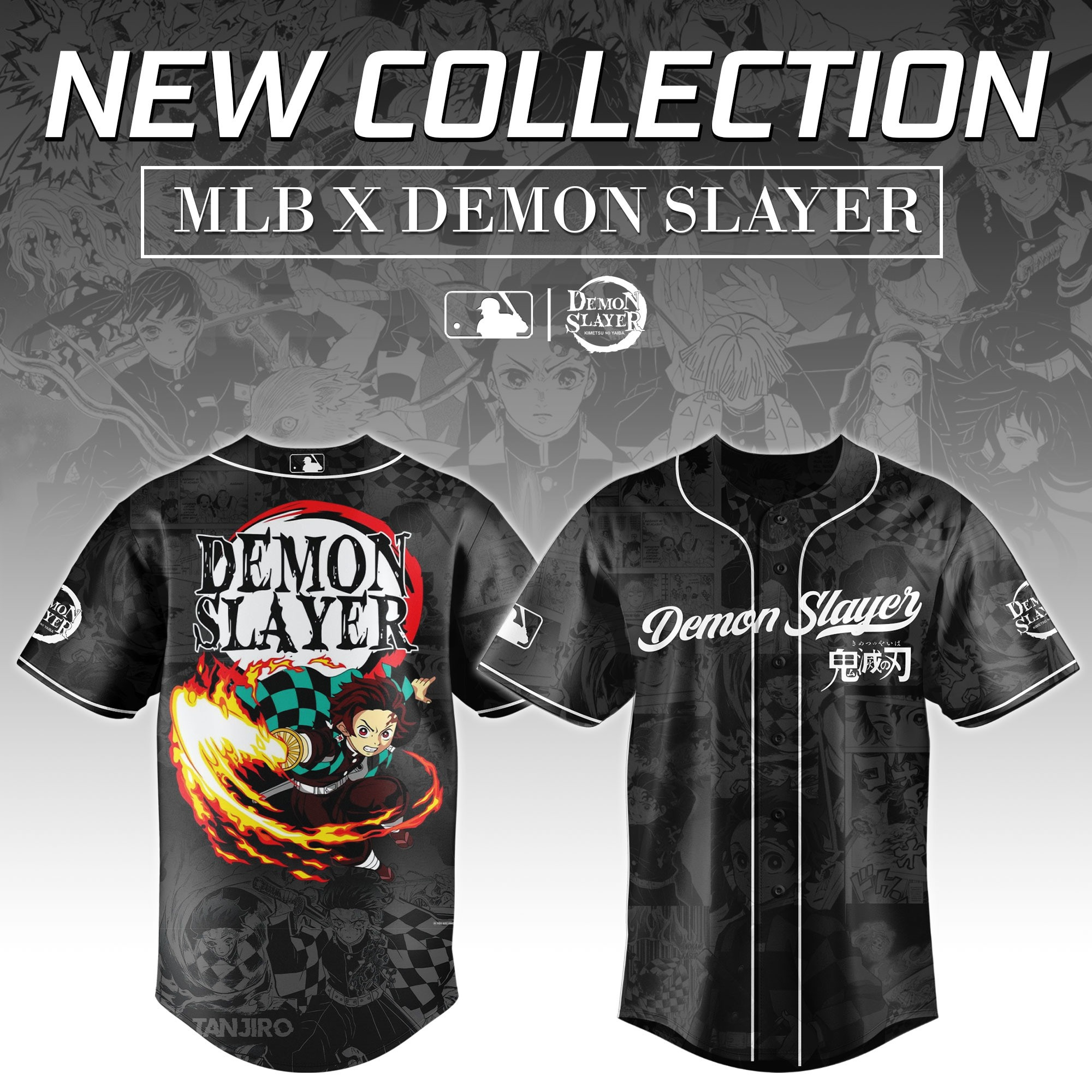 Kamado Tanjirou Demon Slayer x MLB Baseball Jersey Editions Limited Perfect Gift For Him On Father's Day