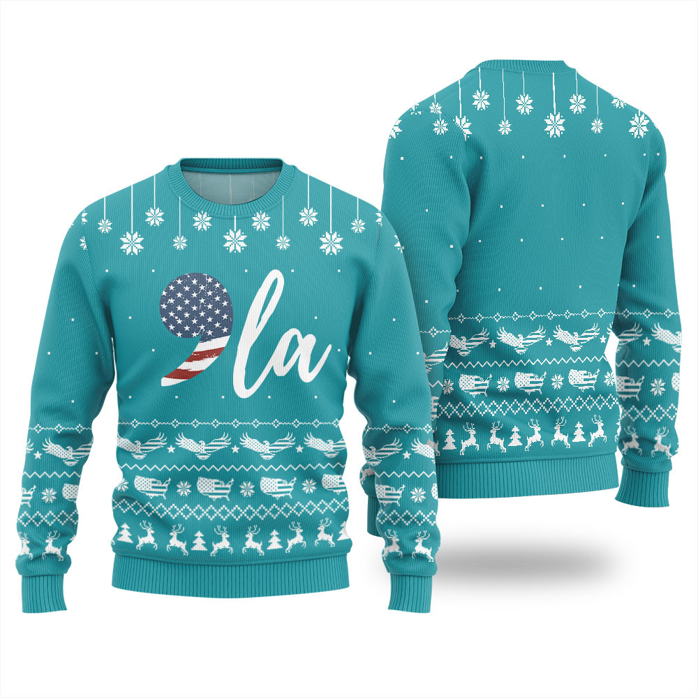 Kamala Harris Comma La Ugly Sweater Blue Unique Holiday Sweater Gift Idea for Loved Ones