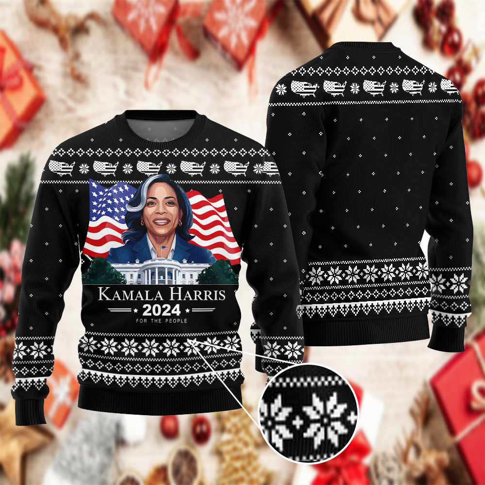 Kamala Harris For The People 2024 Christmas Ugly Sweater I'm With Her Sweater Gifts For Her