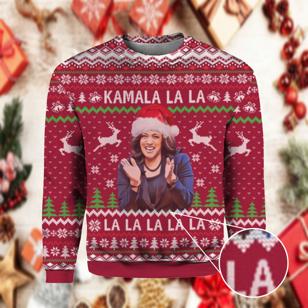 Kamala La La La Christmas Ugly Sweater Kamala For President 2024 Christmas Sweater