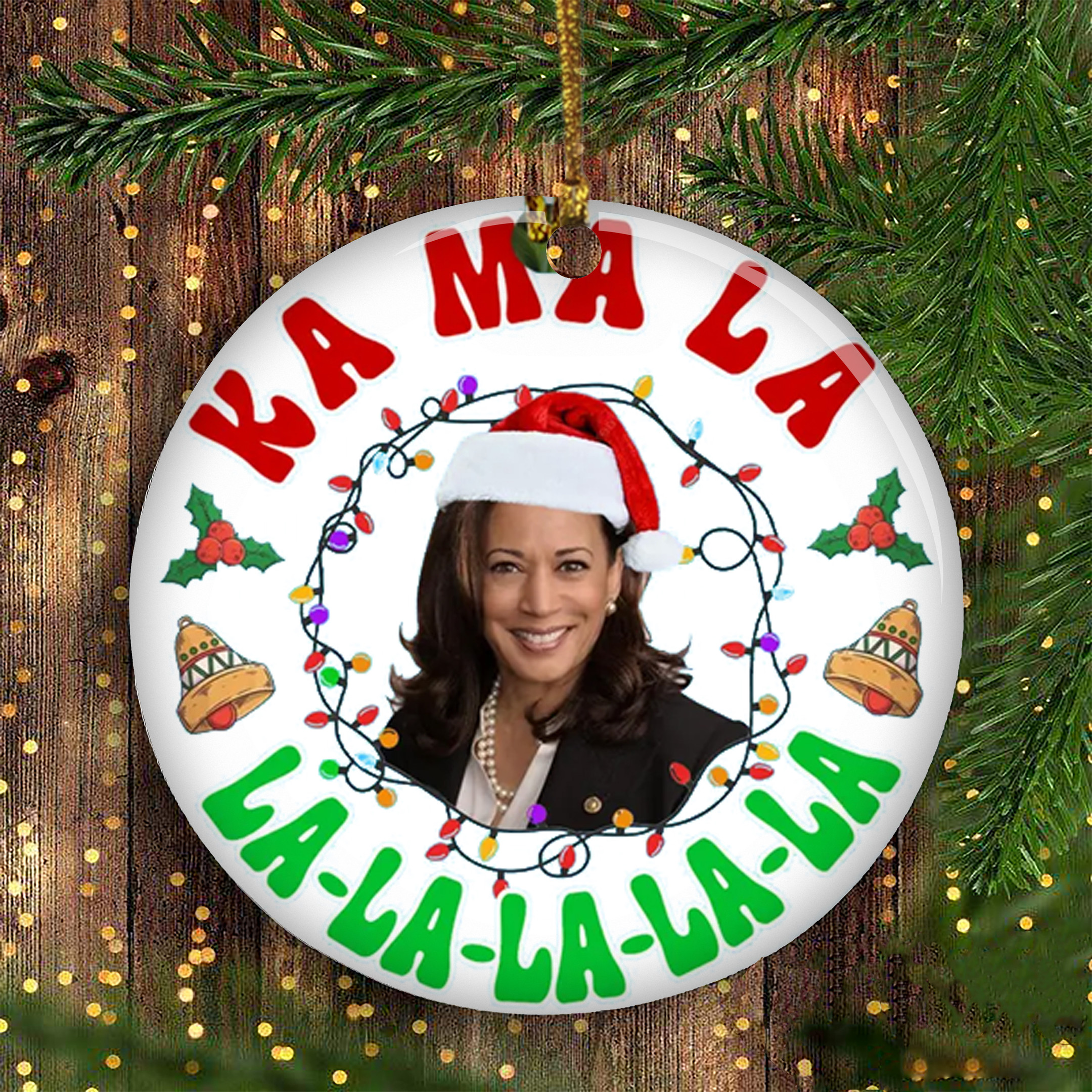 Kamala La La La Ornament Kamala For President 2024 Christmas Tree Ornament