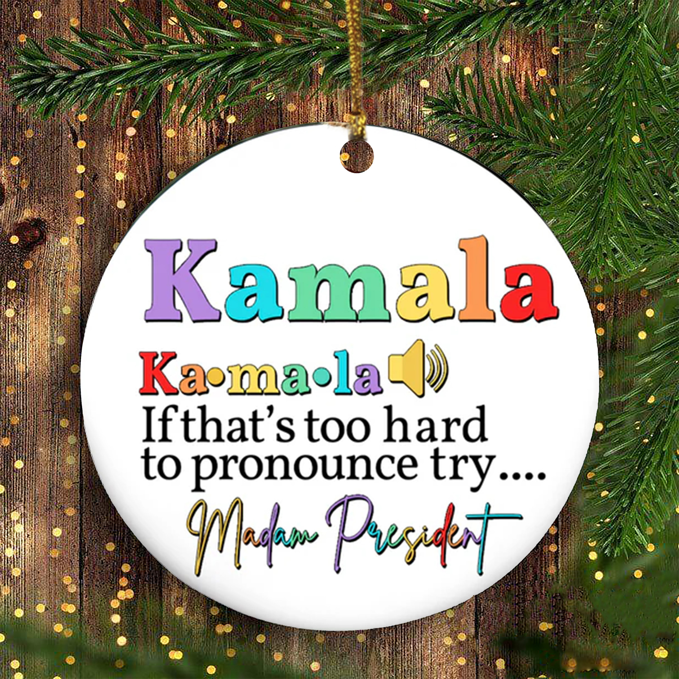Kamala Madam President Ornament Kamala Harris 2024 Christmas Tree Ornaments