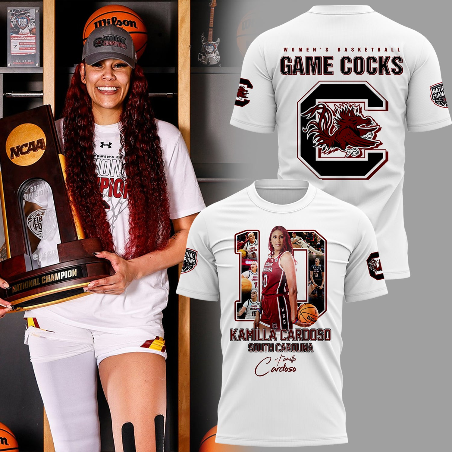 Kamilla Cardoso South Carolina Gamecocks Shirt Women's Basketball Merch Fan Gear Gifts