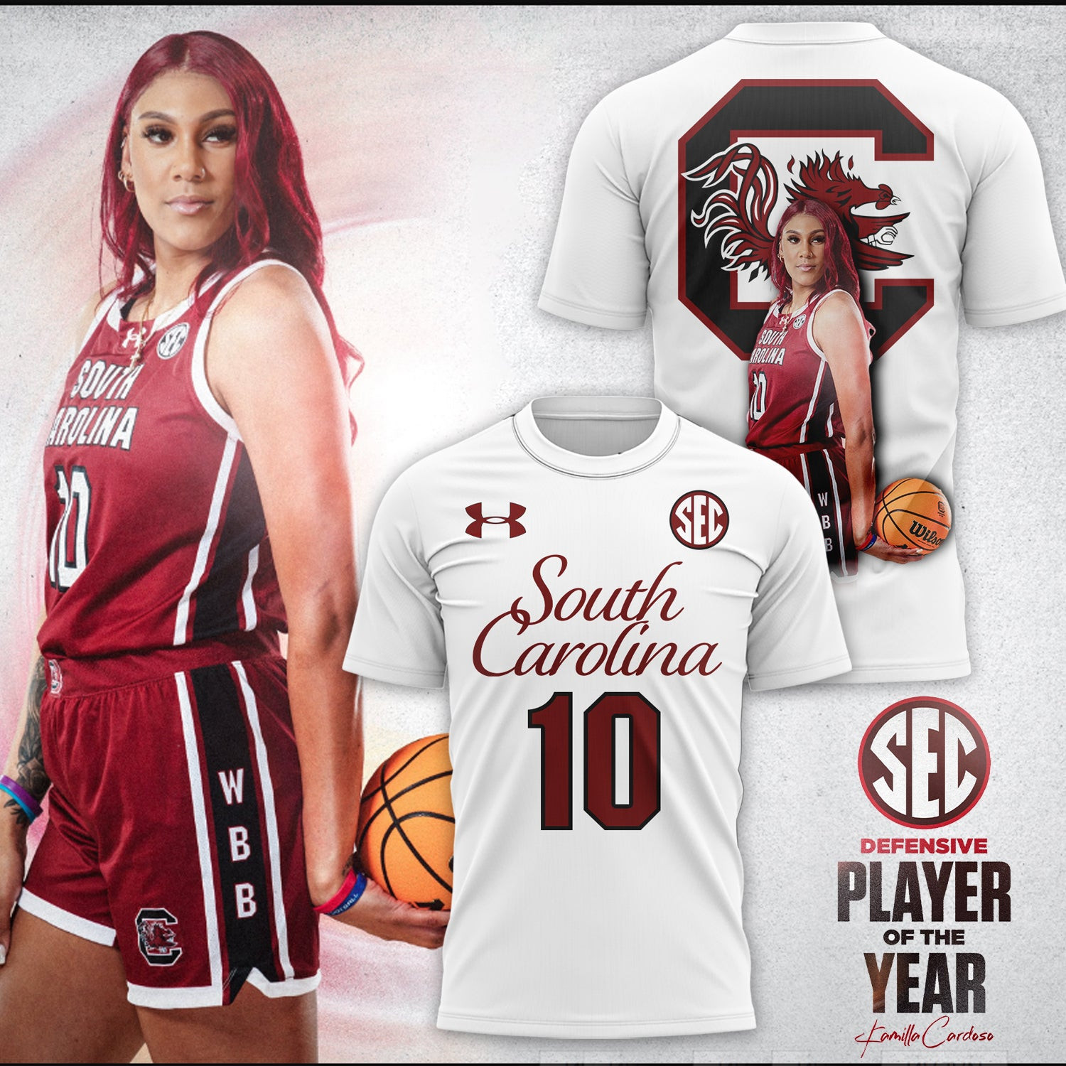 Kamilla Cardoso South Carolina Gamecocks Women's Basketball T-Shirt Unique Gamecock Gifts