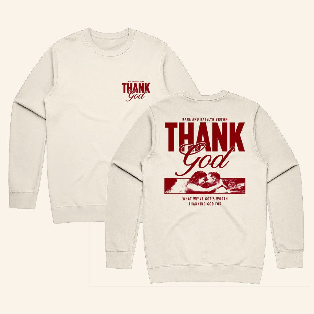 Kane Brown Merch Thank God Crewneck Sweatshirt Christmas Presents For Music Lovers