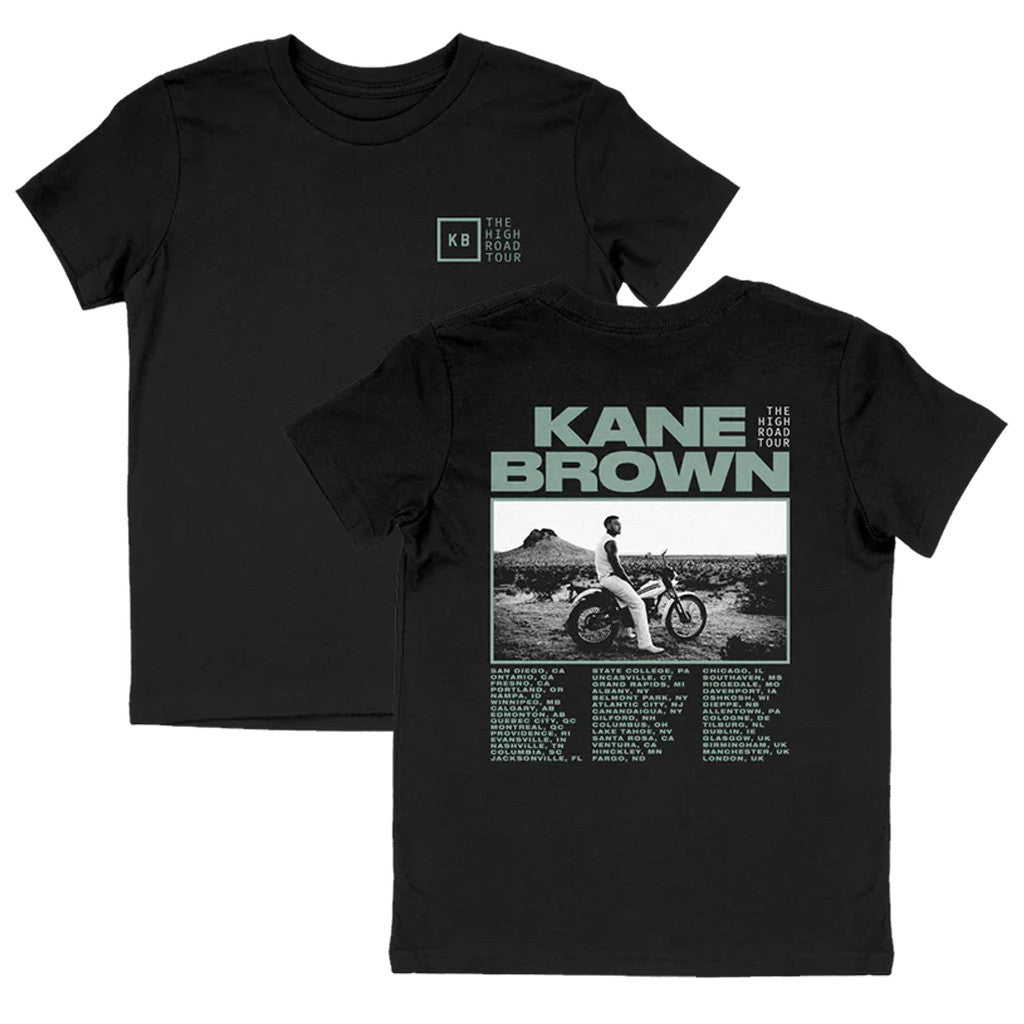 Kane Brown Merch Tour 2025 The High Road Youth Tour T-Shirt Black Present For Husband Kane Brown Merch Tour 2025 The High Road Youth Tour T-Shirt Black Present For Husband