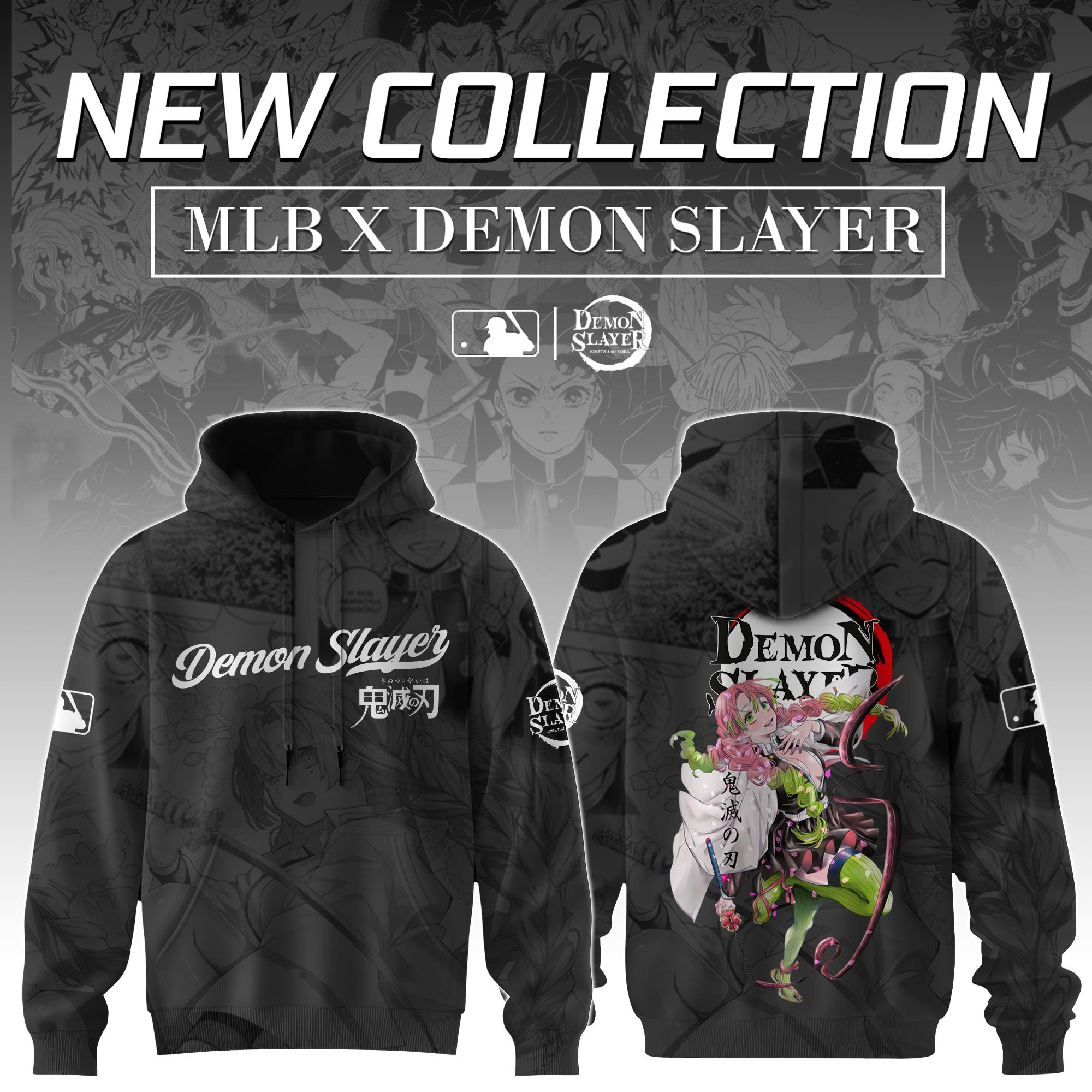 Kanroji Mitsuri Demon Slayer x MLB Baseball Hoodie Editions Limited Unique Father's Day Gift