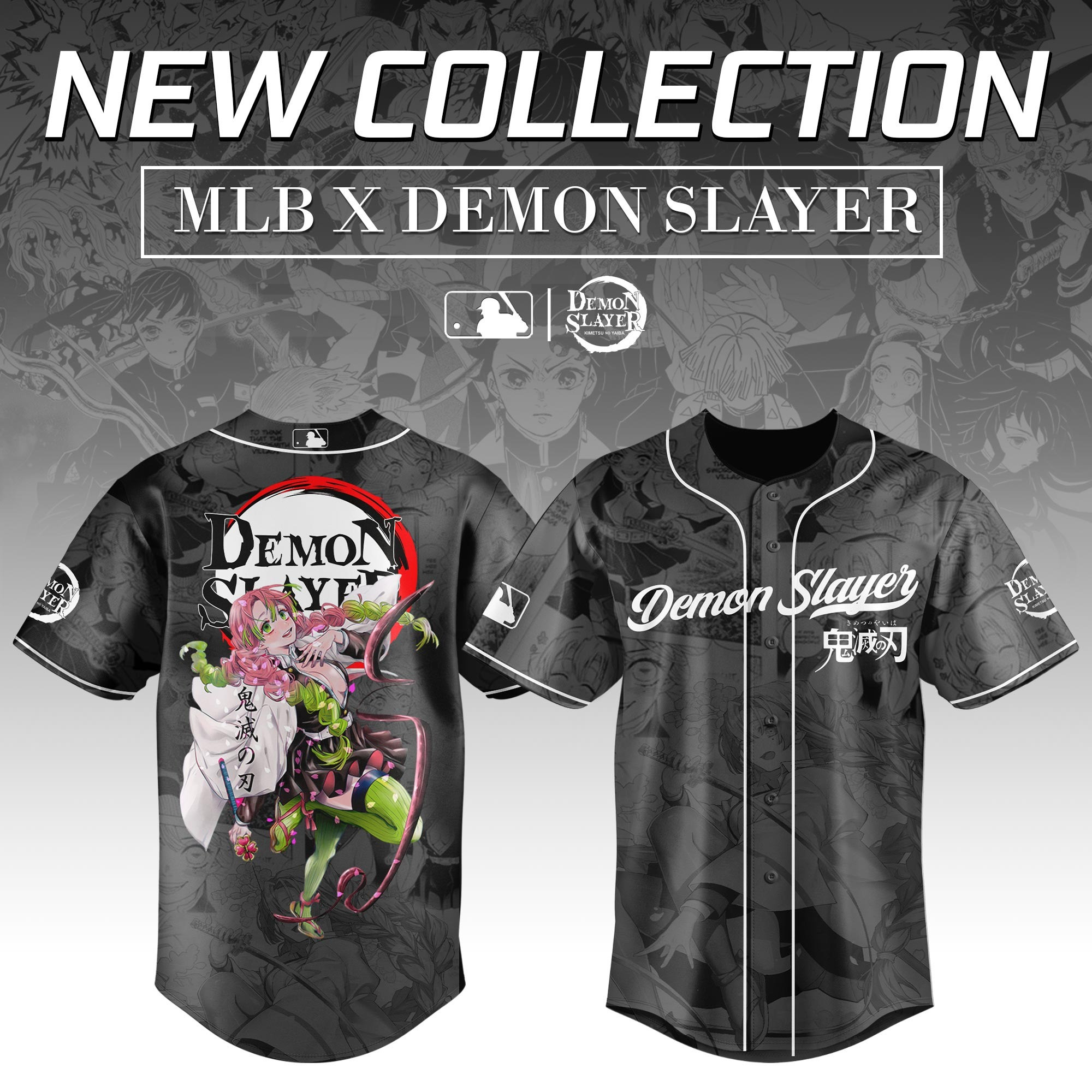 Kanroji Mitsuri Demon Slayer x MLB Baseball Jersey Editions Limited Gift For Anime Lovers