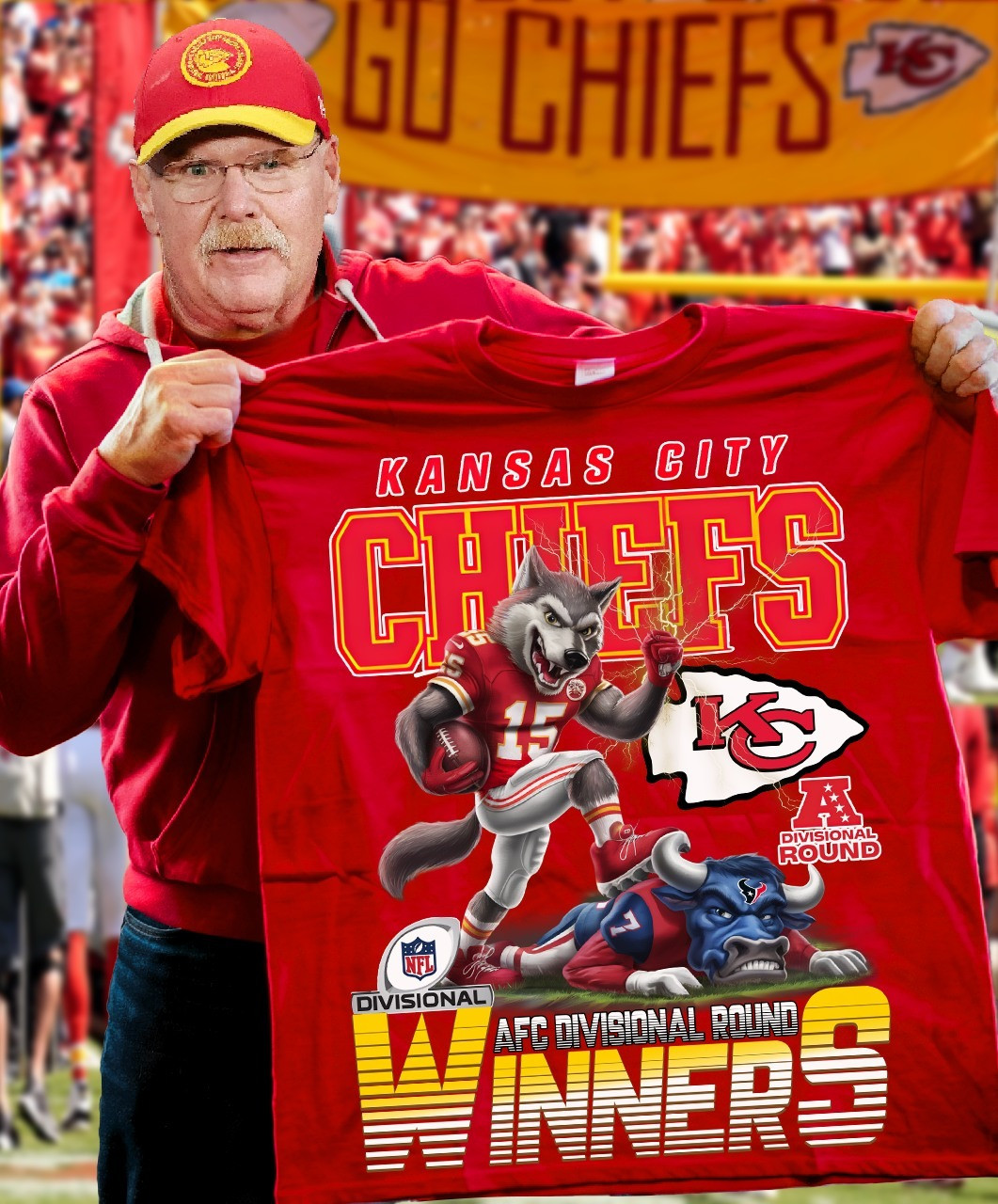 Kansas City Chiefs AFC Divisional Round Winners Shirt Go Chiefs Football Fan Gift Ideas