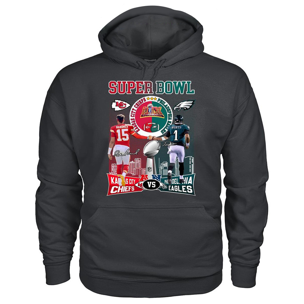 Kansas City Chiefs And Philadelphia Eagles Super Bowl Hoodie Football Fan Gift Ideas