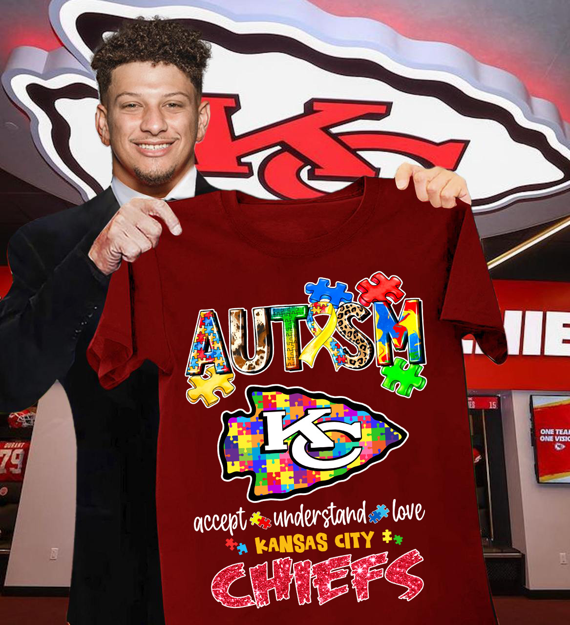 Kansas City Chiefs Autism Accept Understand Love T-Shirt Gifts For Football Lovers