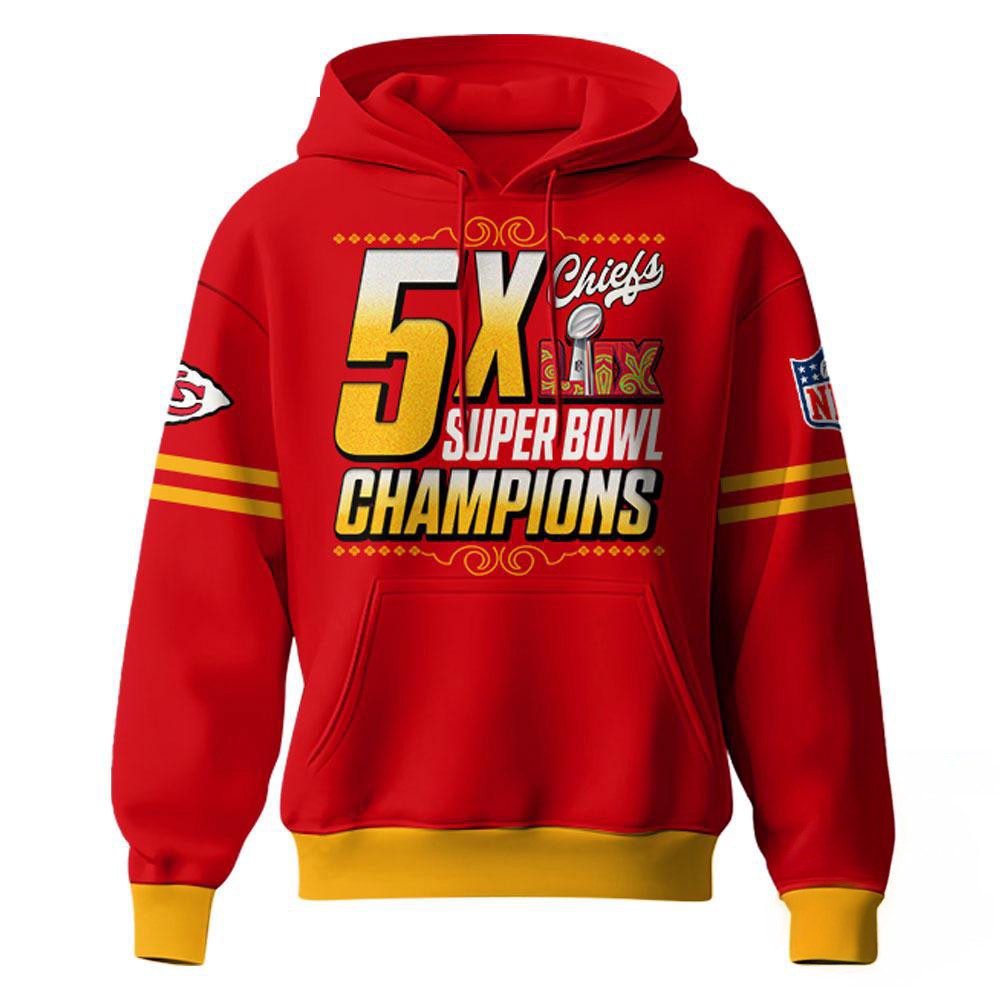 Kansas City Chiefs Back To Back To Back Super Bowl LIX Champions Hoodie Football Fan Gifts