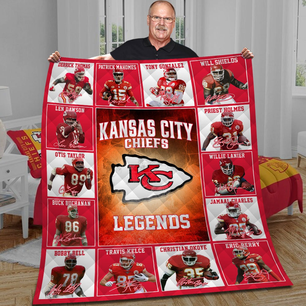 Kansas City Chiefs Legend Quilt Blanket Presents For Football Lovers