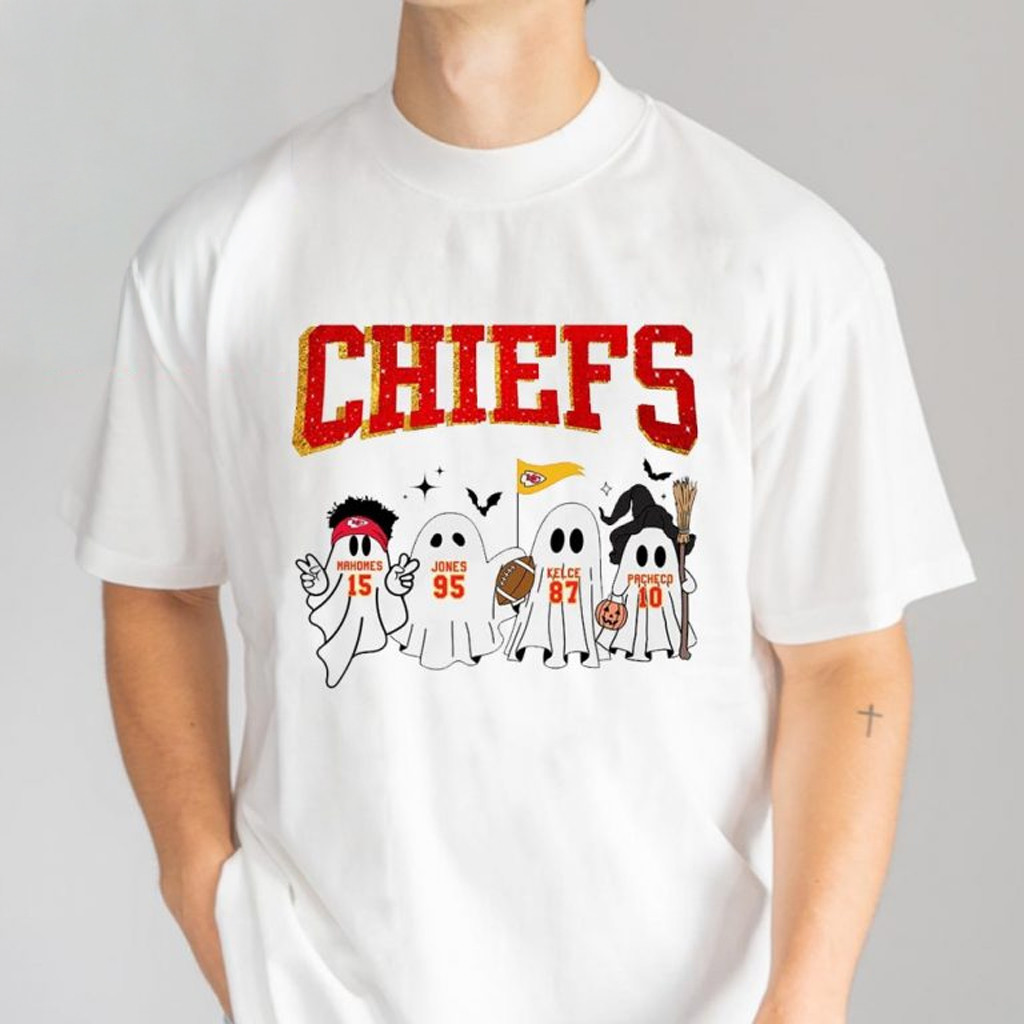 Kansas City Football Merch Halloween Ghost T-Shirt Gifts Ideas For Football Fans