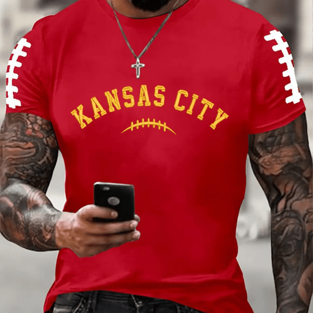 Kansas City Football T-Shirt Game Day Football Clothes Gift Ideas For Boyfriend