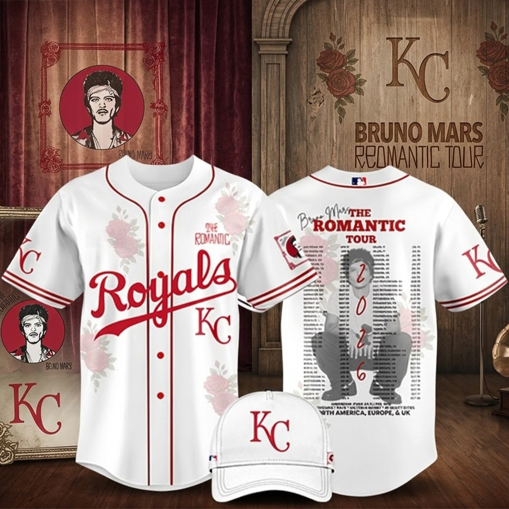 Kansas City Royal Bruno Mars The Romantic Tour Baseball Jersey Bruno Mars Merch Music Fan Gift
