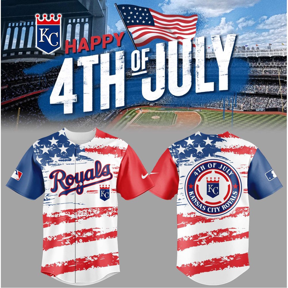 Kansas City Royals 4th of July Baseball Jersey Royals Merch Best Gifts For Baseball Fans