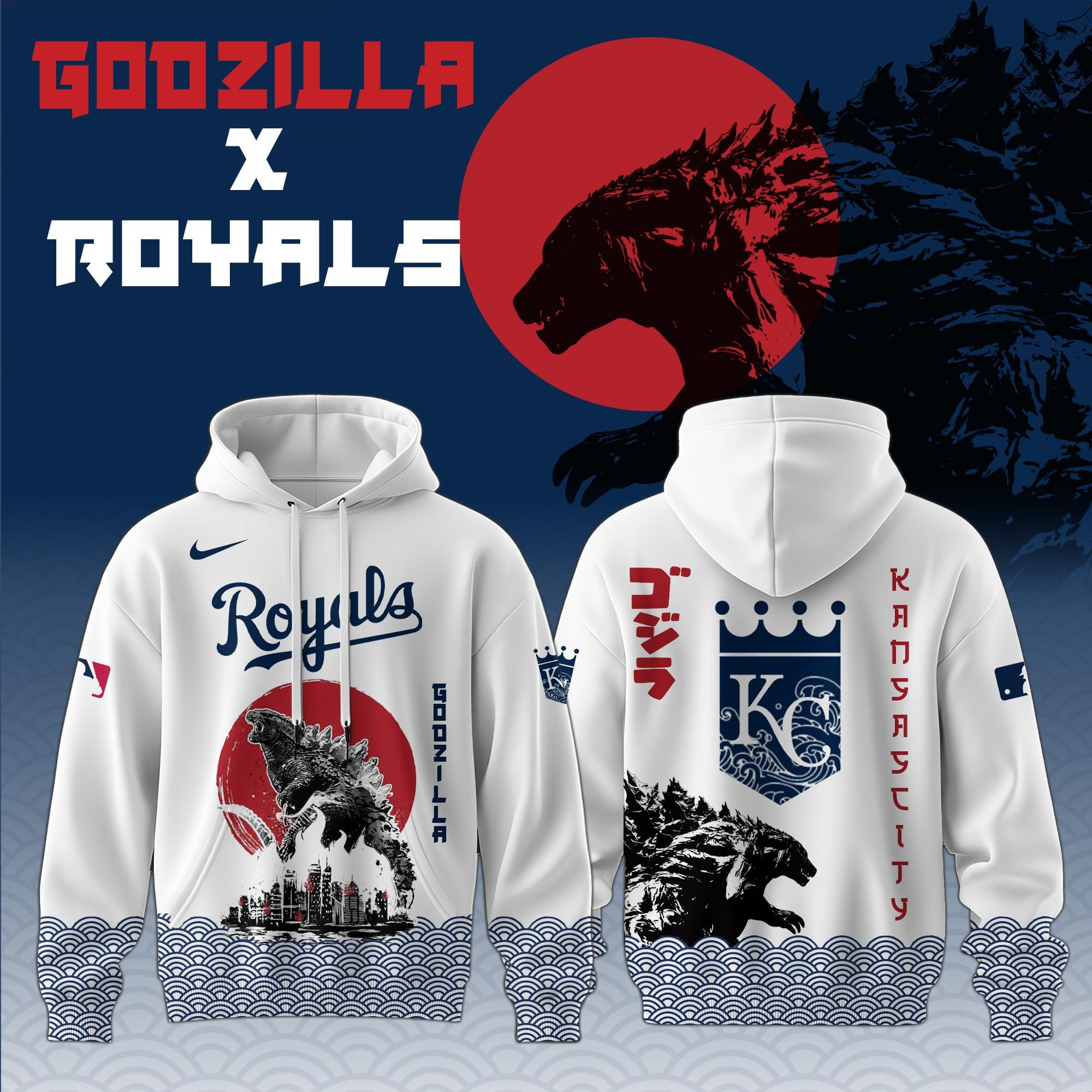 Kansas City Royals Godzilla Japan Edition Hoodie Gifts For Baseball Fans