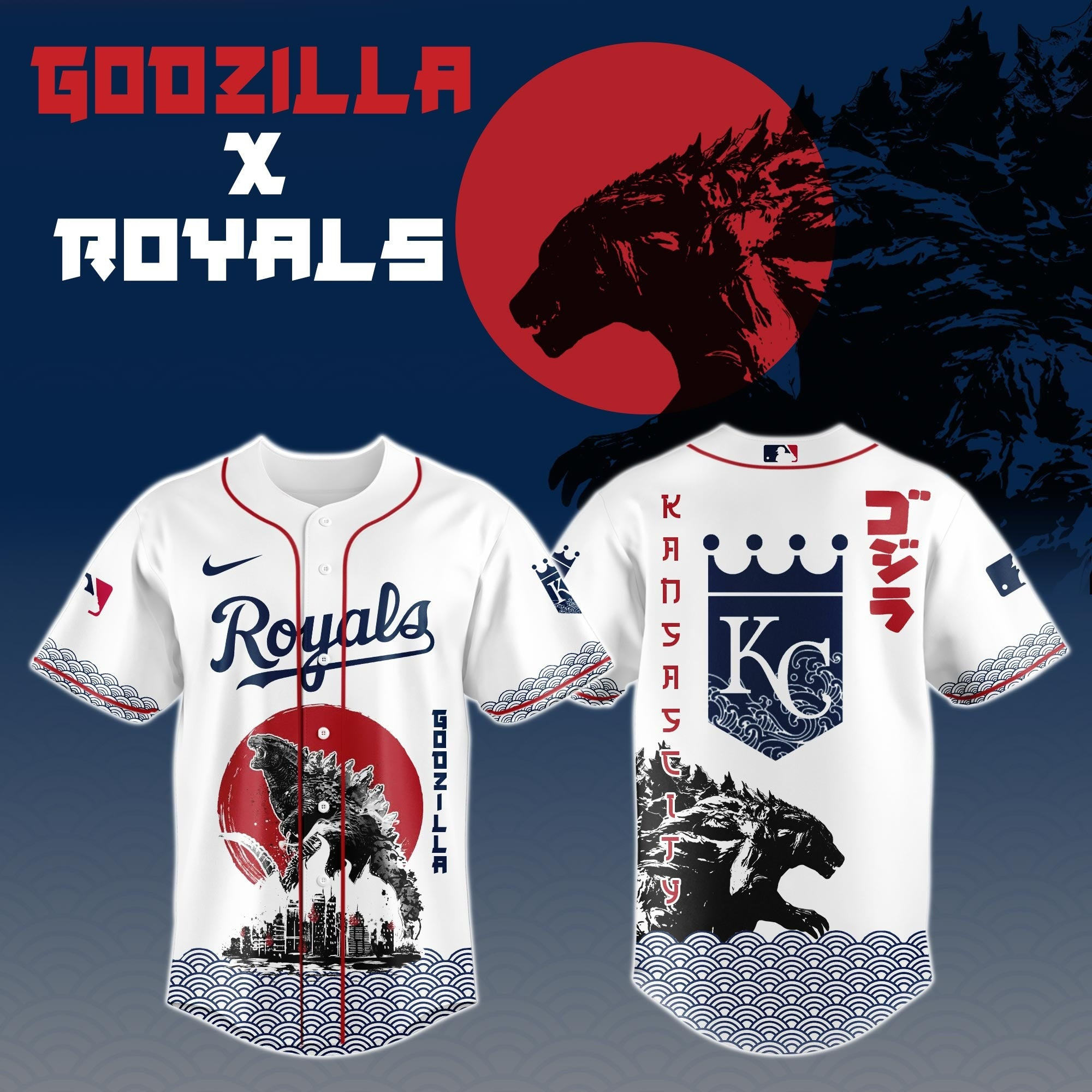 Kansas City Royals Godzilla Japan Edition Jersey Gifts For Baseball Fans