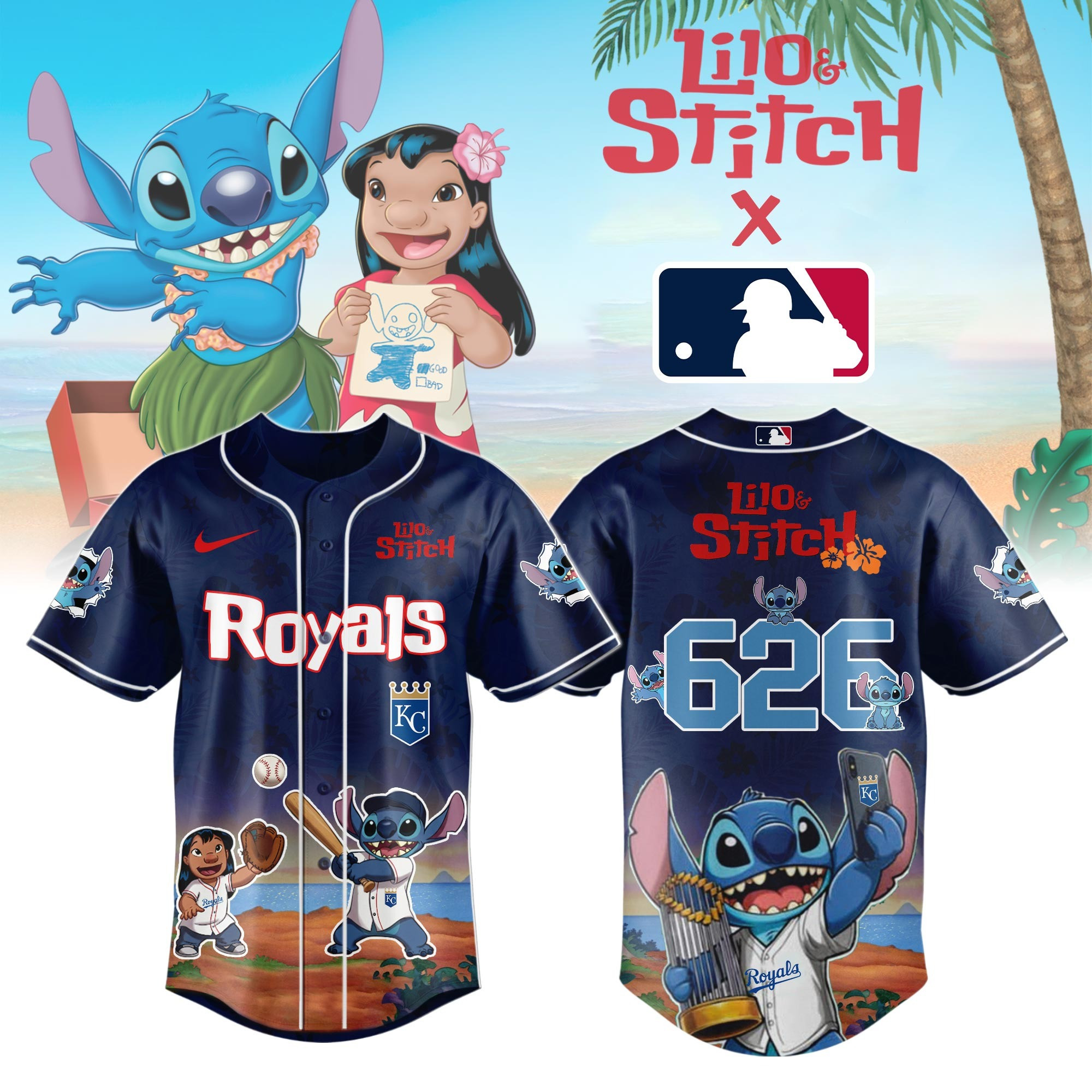 Kansas City Royals Lilo And Stitch 2025 Season Jersey Cool Baseball Gifts