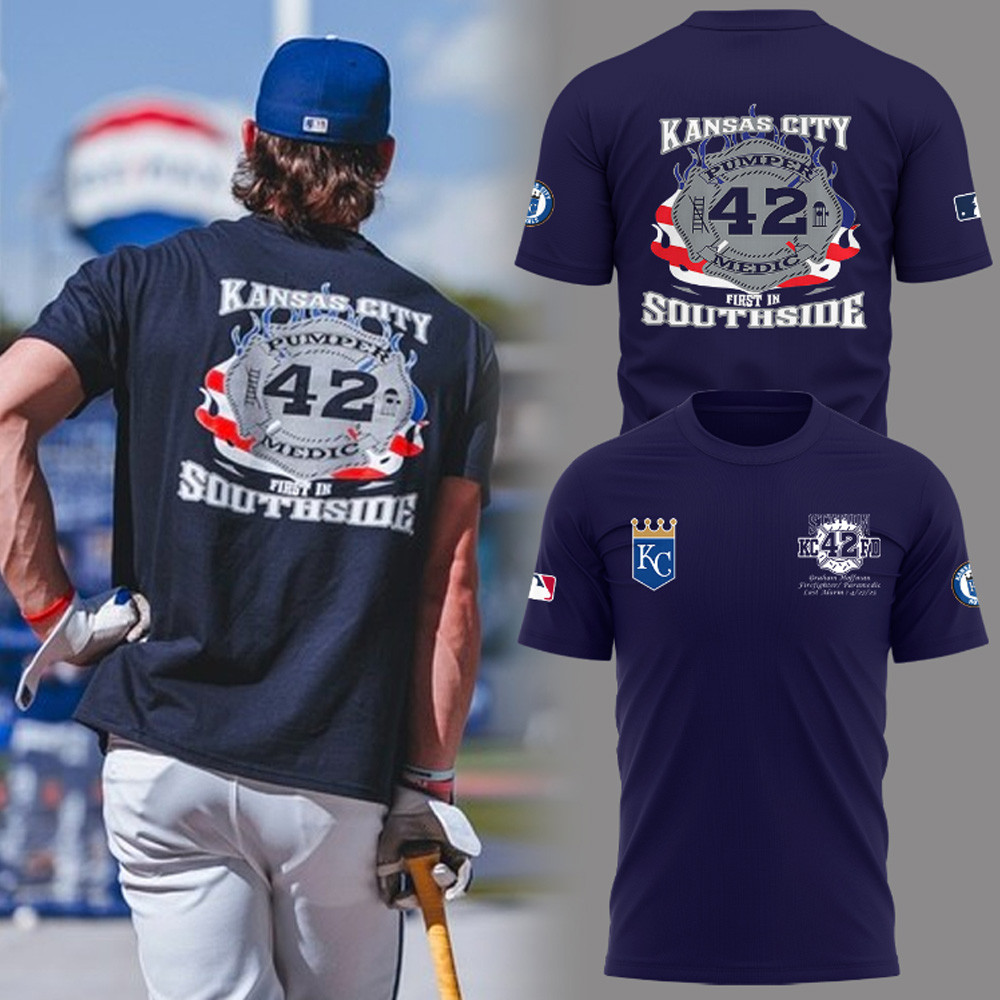 Kansas City Royals MLB Pumper 42 First In South Side T-Shirt Baseball Fan Merch Gift Ideas