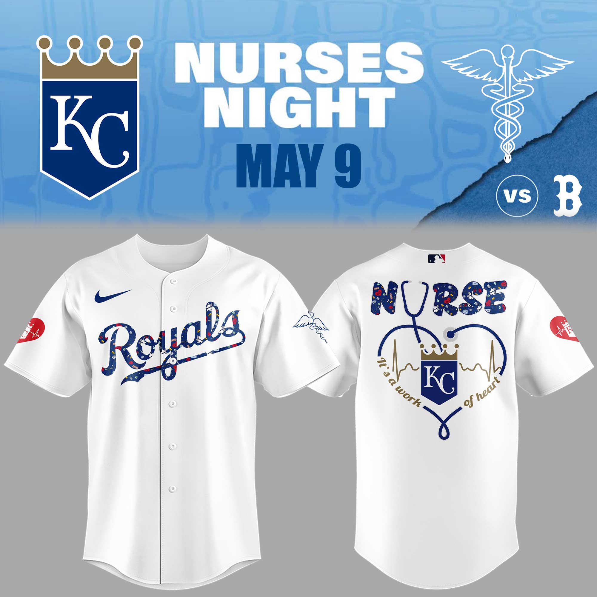 Kansas City Royals Nurses Night Jersey Baseball Fan Gifts