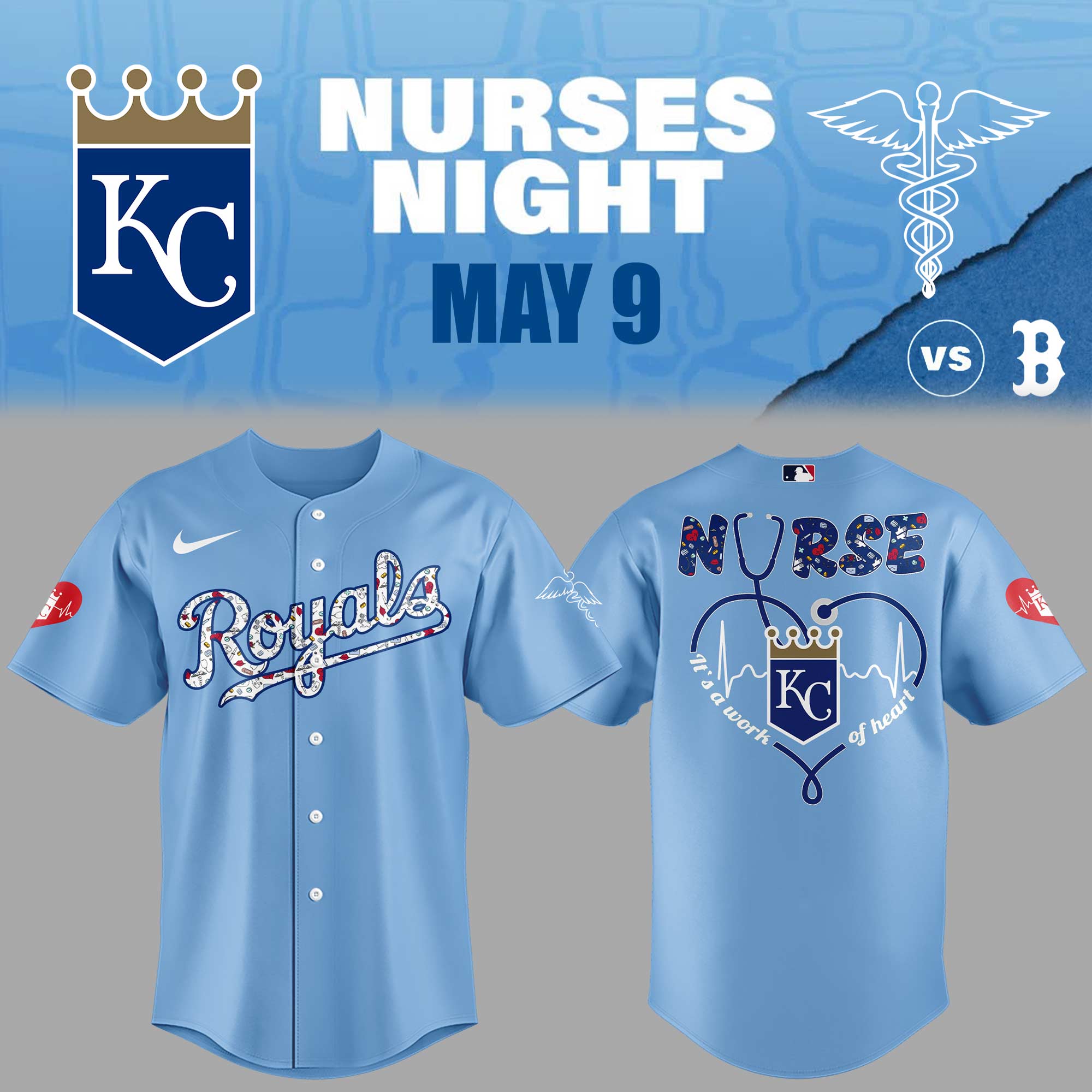 Kansas City Royals Nurses Night Jersey Baseball Father's Day Gifts