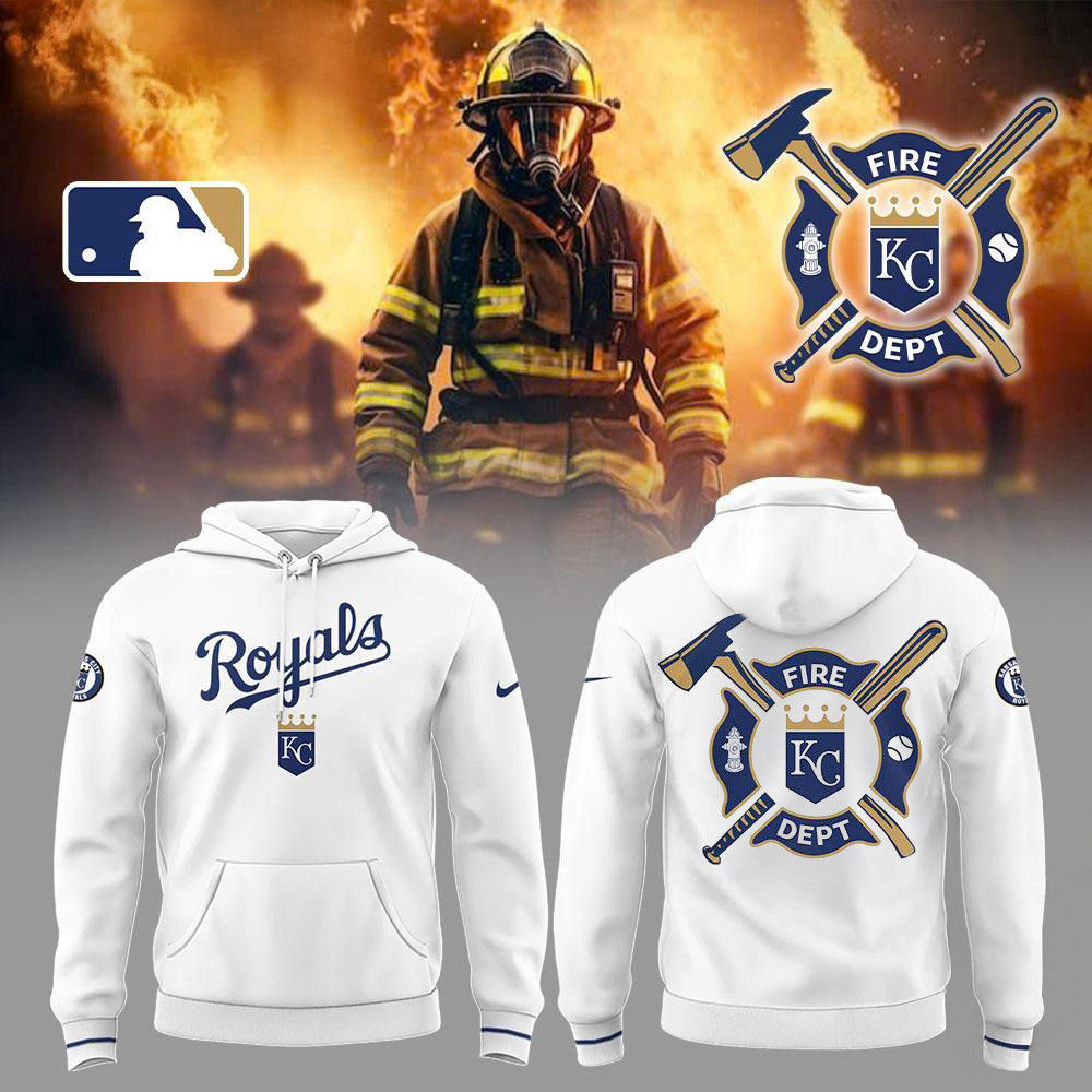 Kansas City Royals x Firefighter Appreciation Night White Hoodie Gift For Basketball Lover