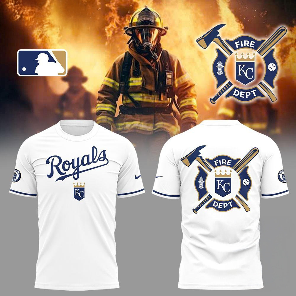 Kansas City Royals x Firefighter Appreciation Night White Shirt Gift For Basketball Lover