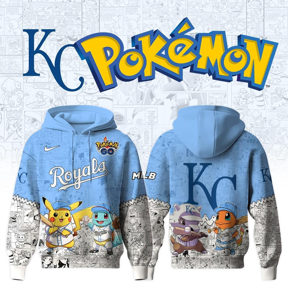 Kansas City Royals X Pokemon Go Hoodie MLB Fan Merch Gifts For Baseball Lovers For Him Her
