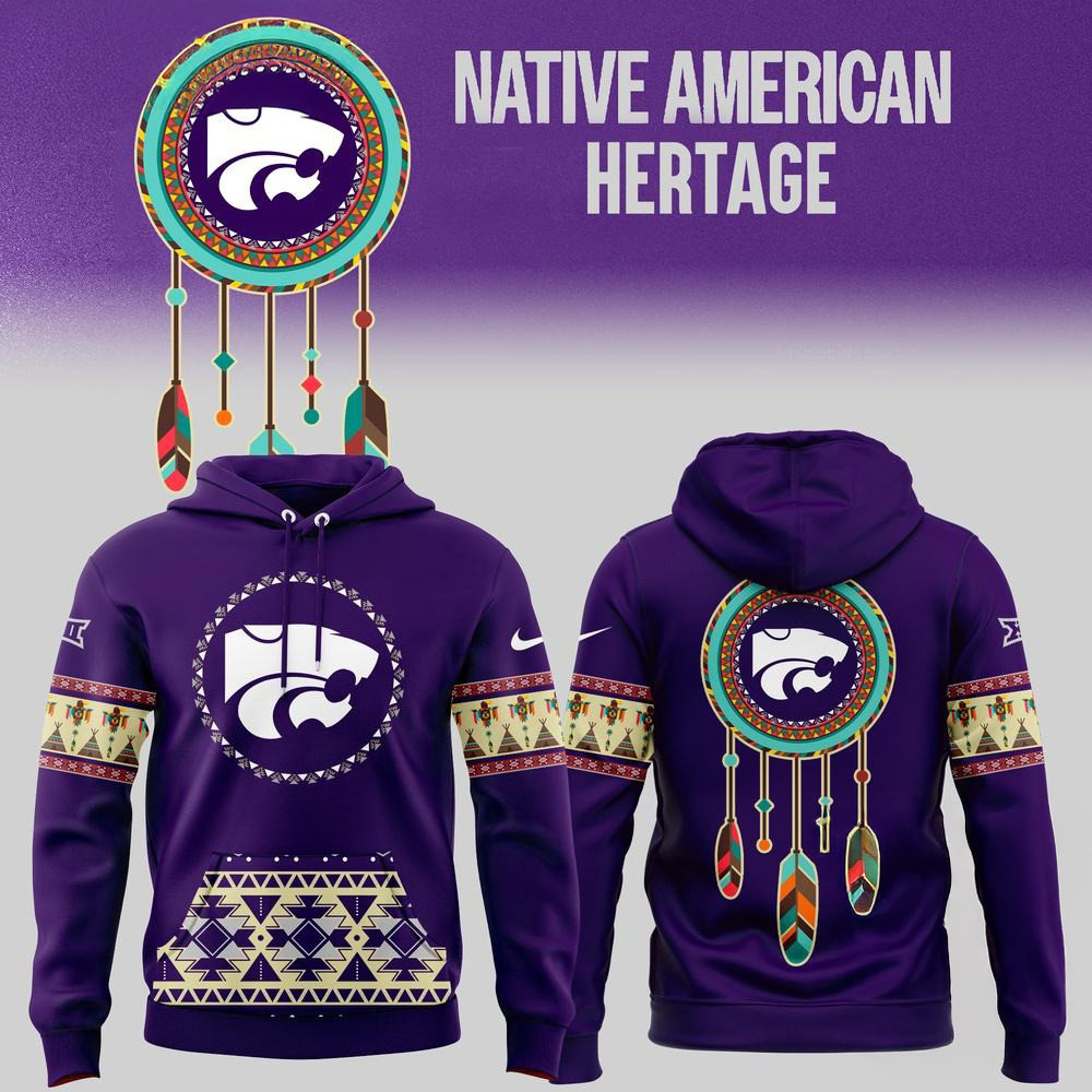 Kansas State Wildcats Football Native American Heritage New Hoodie Football Lovers Gifts