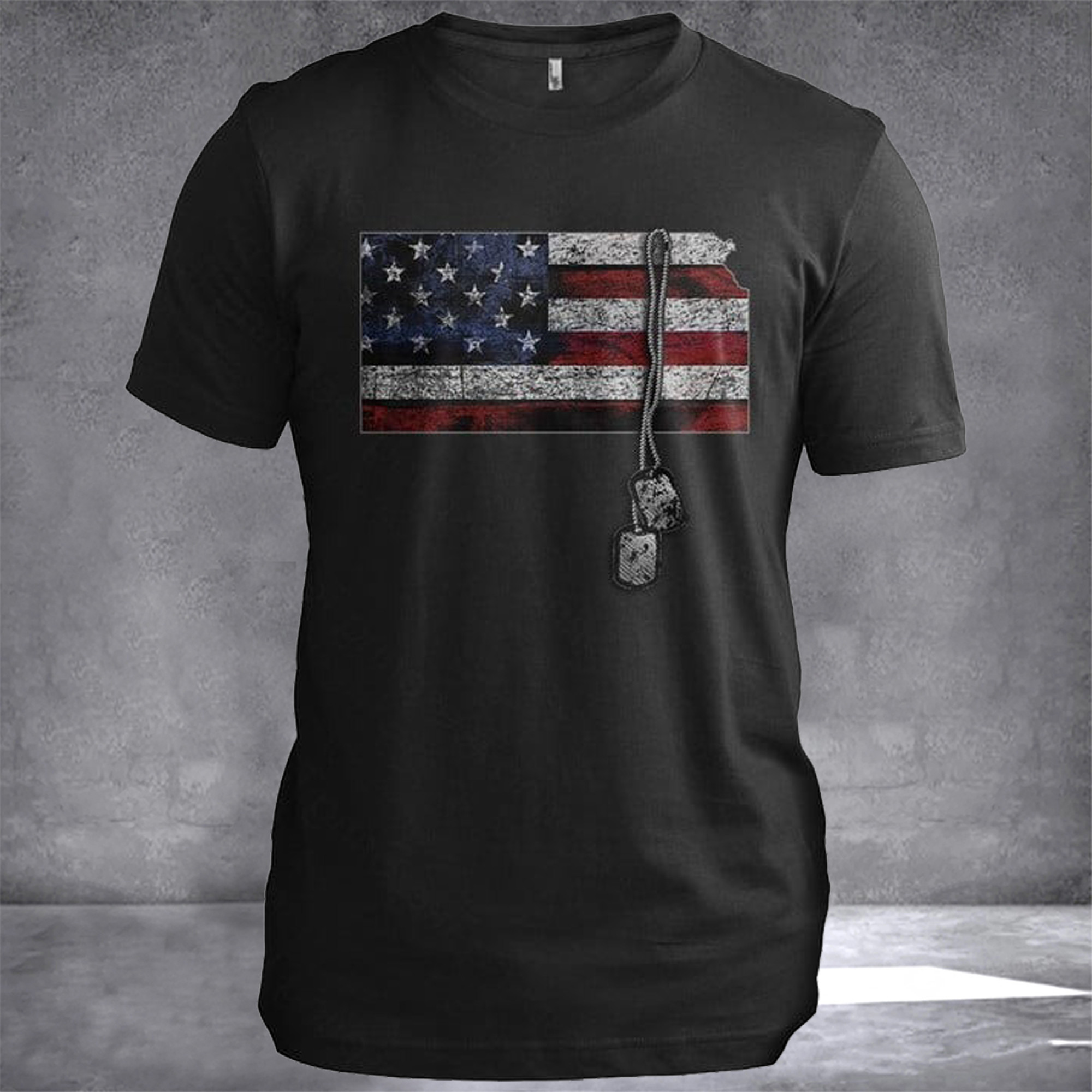 Kansas Veteran Dog Tags Kansas T-Shirt Veteran Tee Shirts Patriots Gifts For Men