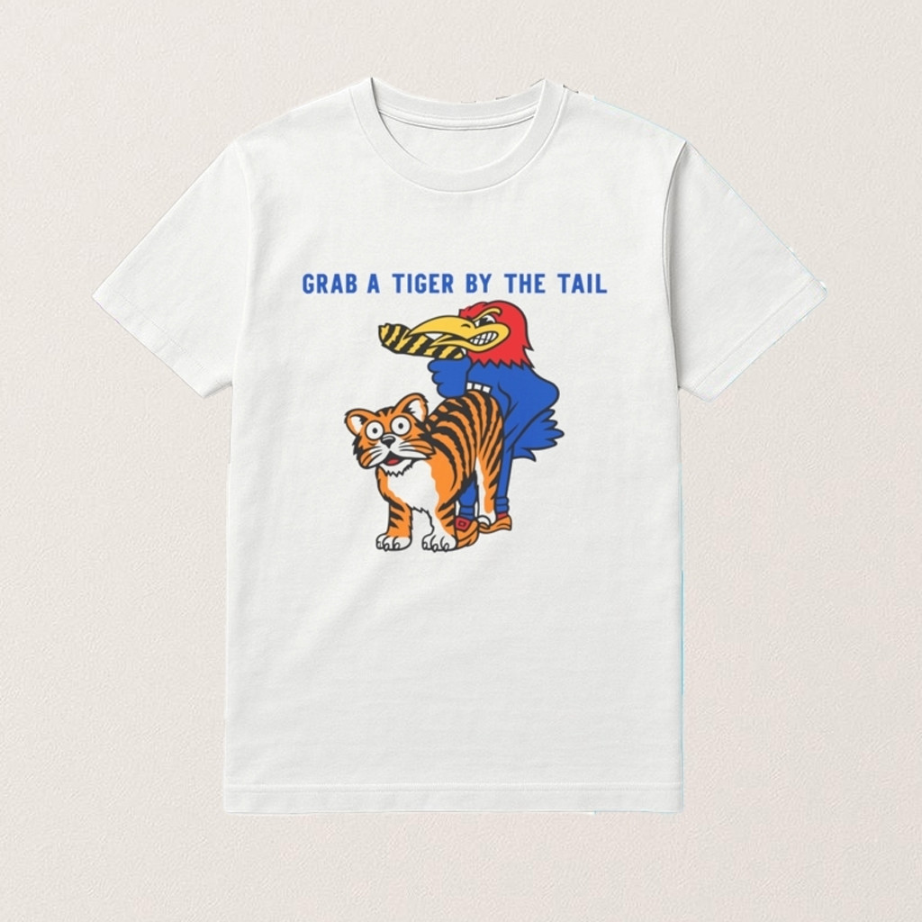 Kansas Vs Missouri Rivalry Grab A Tiger By The Tail Shirt Gifts For Basketball Lovers