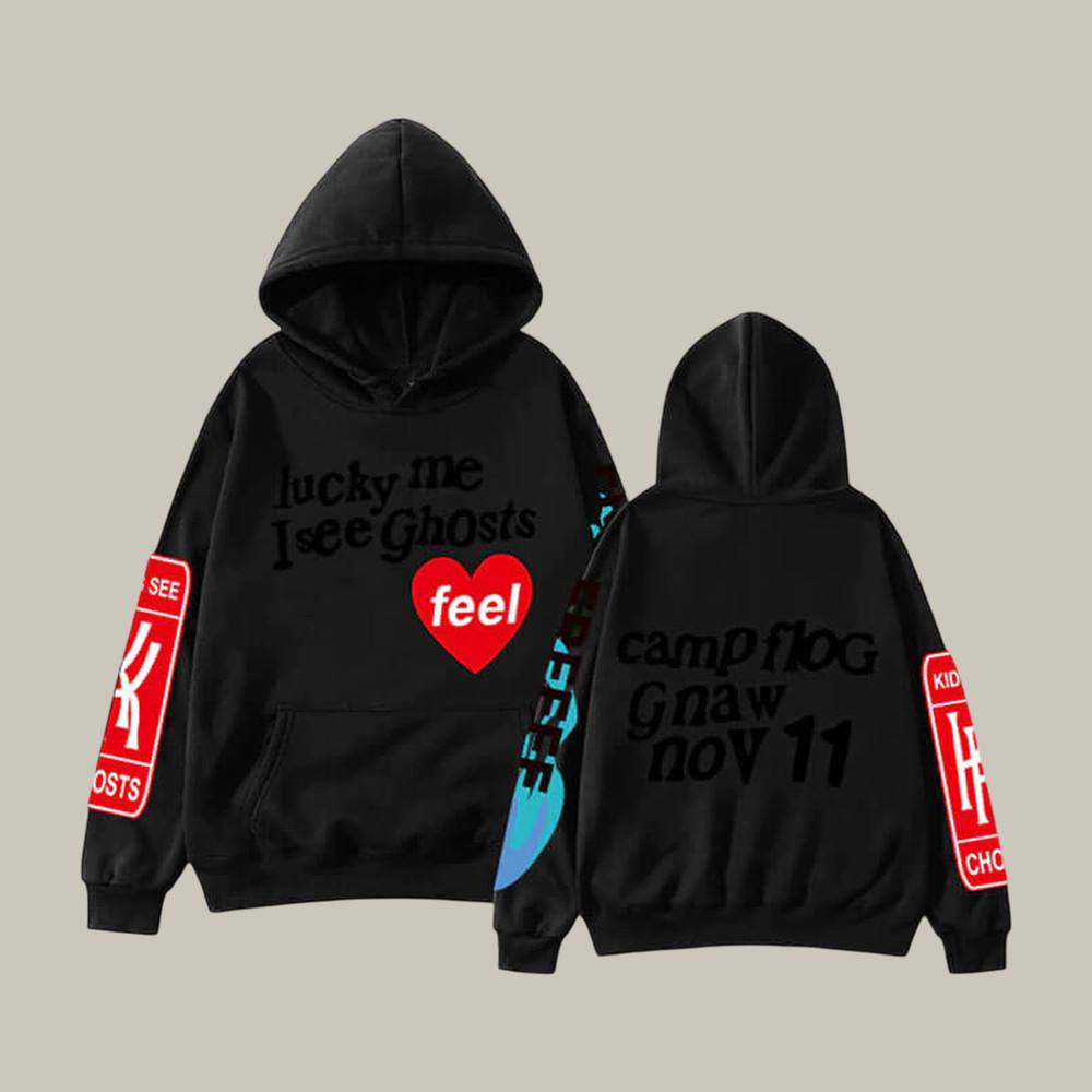 Kanye West Graffiti Letter Lucky Me I See Ghost Hoodie Kanye West 2026 World Tour Apparel Fan Gift