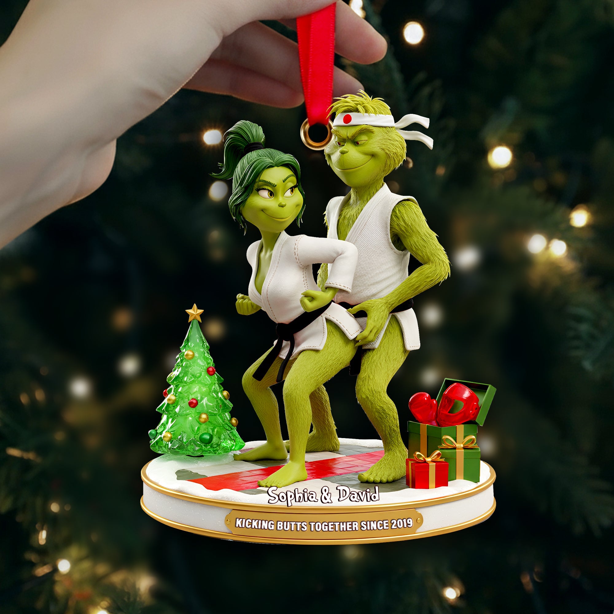 Karate Couple Acrylic Ornament - Personalized Gift For Couples - Holiday Season Gift Idea