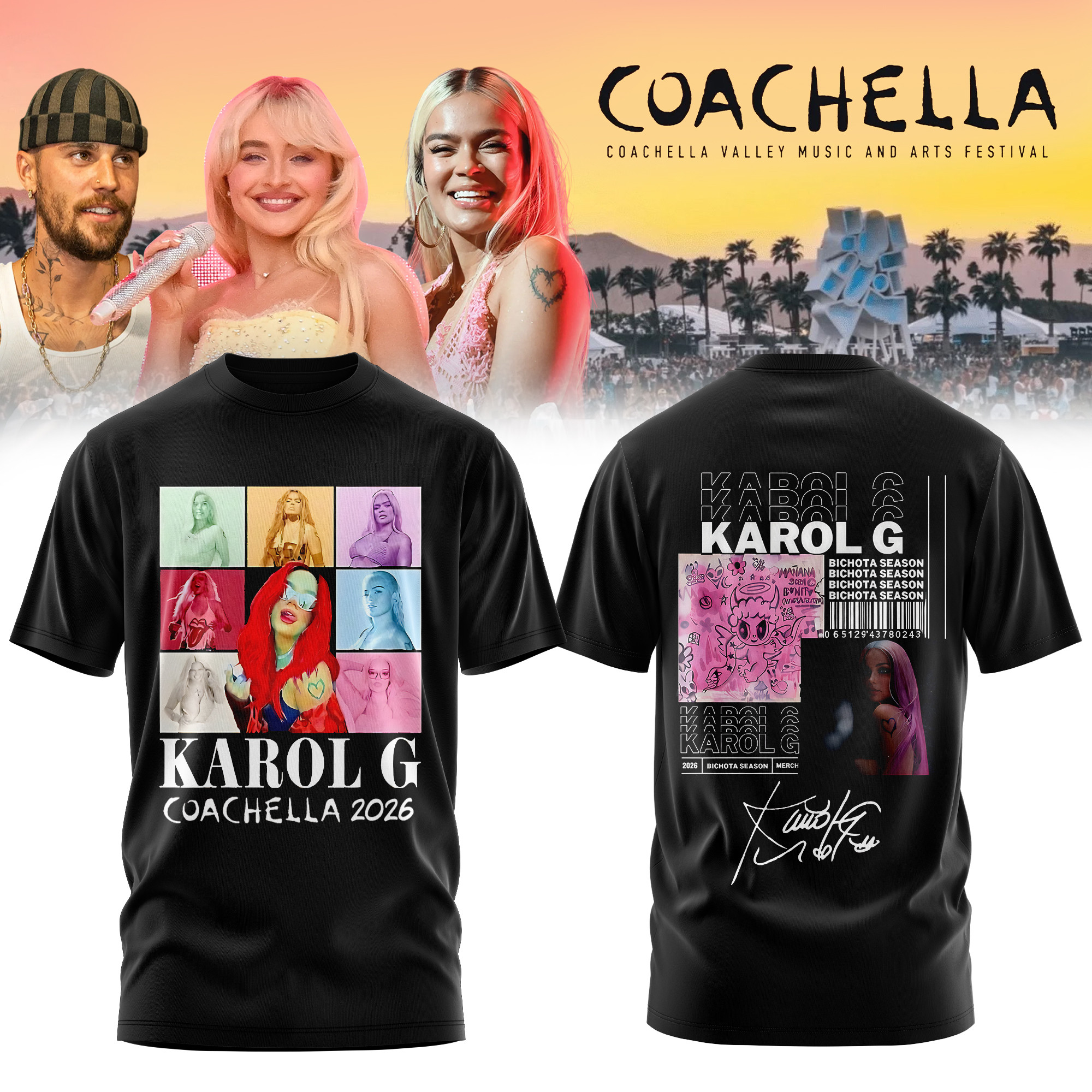 Karol G Coachella 2026 Festival T-Shirt Coachella 2026 Clothes Karol G Fan Gift