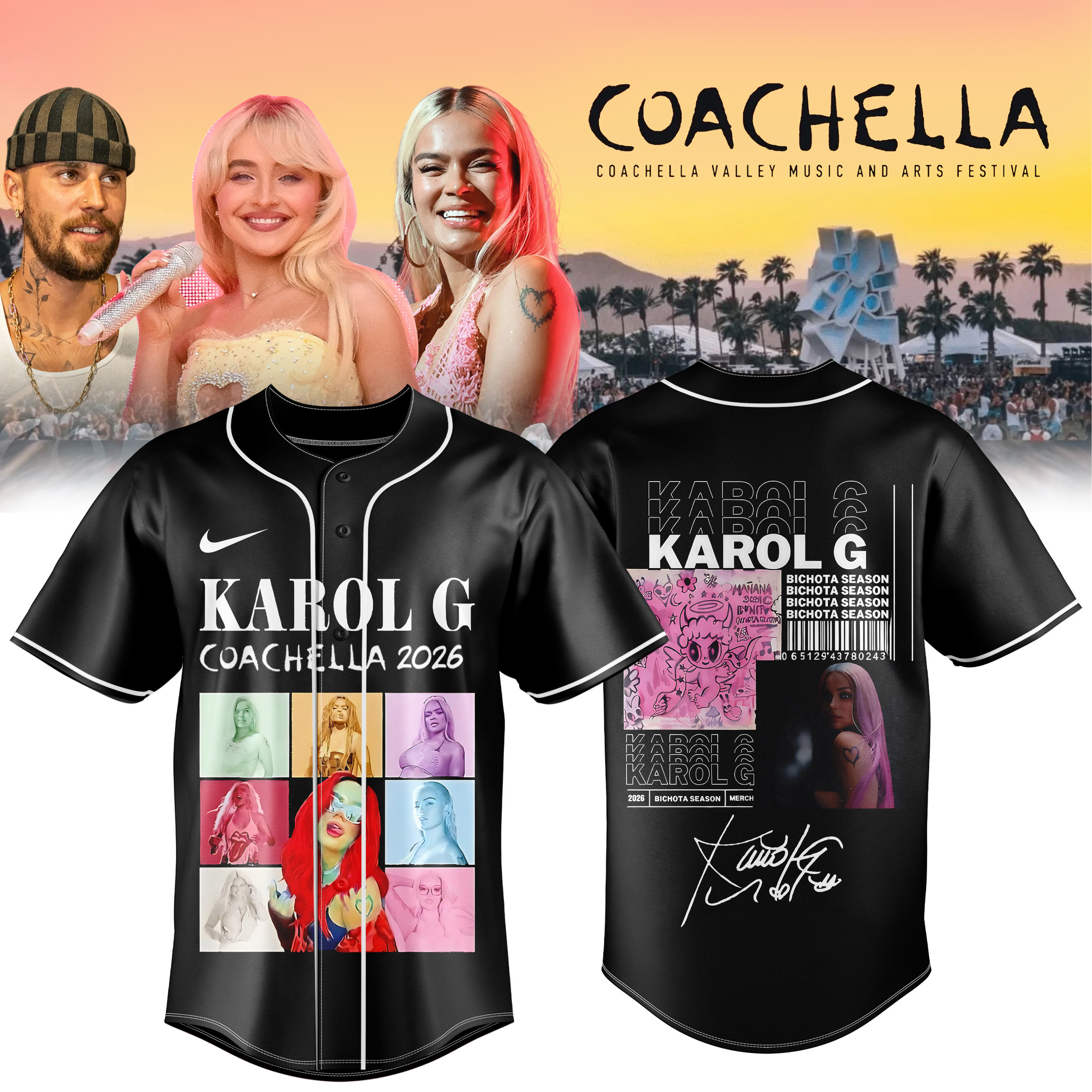 Karol G Coachella 2026 Signature Jersey 2026 Coachella Valley Music And Festival Merch