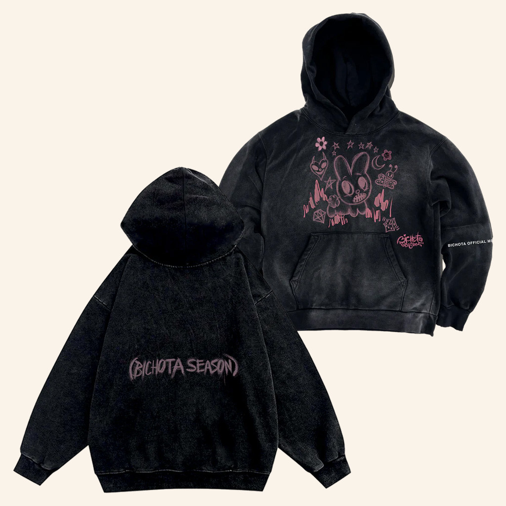 Karol G Merch Bichota Season Bunny Washed Hoodie Gifts For Music Enthusiasts Karol G Merch Bichota Season Bunny Washed Hoodie Gifts For Music Enthusiasts