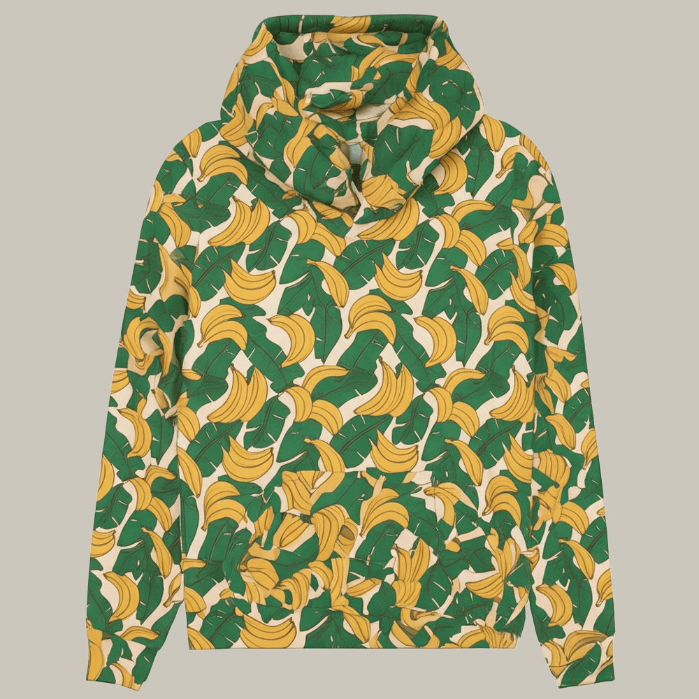 Kate Moss Banana Hoodie Banana And Leaf Pattern Hooded Sweatshirt Gifts For Fans