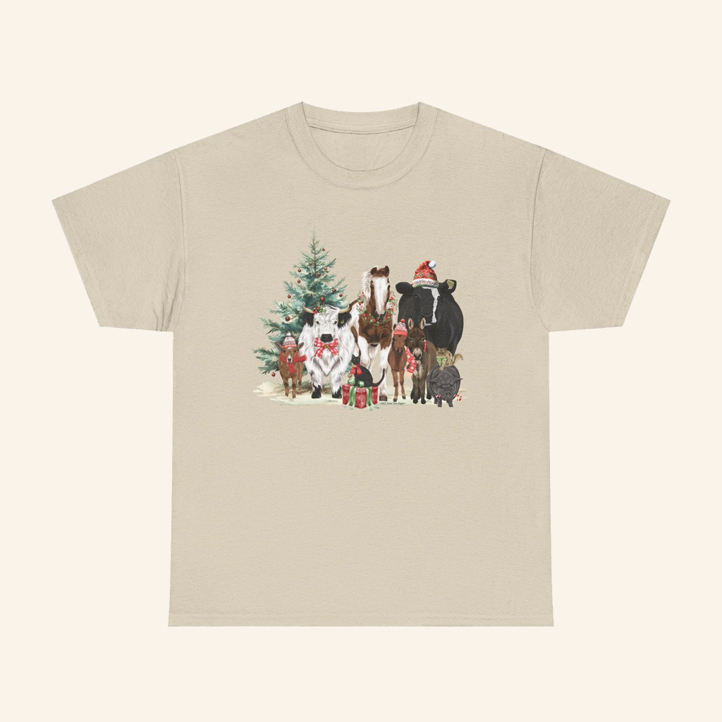 Katie Van Slyke Merch Festive Farm T-Shirt Christmas Gift Ideas For Him Katie Van Slyke Merch Festive Farm T-Shirt Christmas Gift Ideas For Him