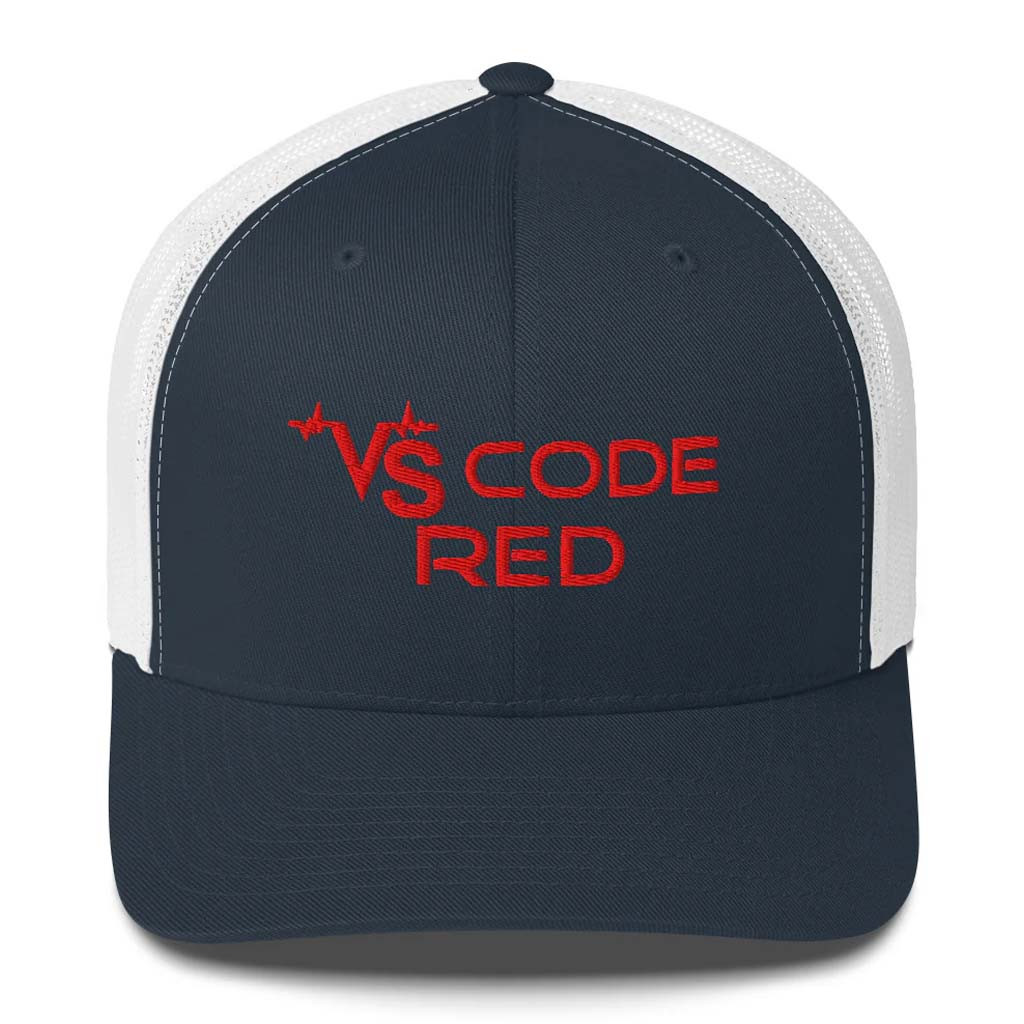 Katie Van Slyke Merch VS Code Red Trucker Hat Embroidered Katie Van Slyke Hat Gifts For Him Katie Van Slyke Merch VS Code Red Trucker Hat Embroidered Katie Van Slyke Hat Gifts For Him