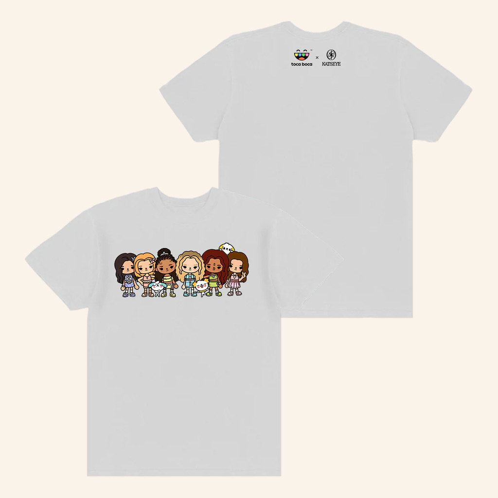 Katseye Merch KATSEYE x Toca Boca White T-Shirt Gifts For Daughter Katseye Merch KATSEYE x Toca Boca White T-Shirt Gifts For Daughter