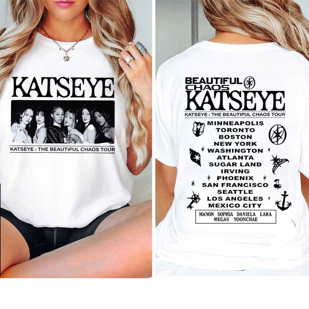 Katseye The Beautiful Chaos Tour 2025 Girl Group T-Shirt Katseye Merch Xmas Gifts For Fans Katseye The Beautiful Chaos Tour 2025 Girl Group T-Shirt Katseye Merch Xmas Gifts For Fans
