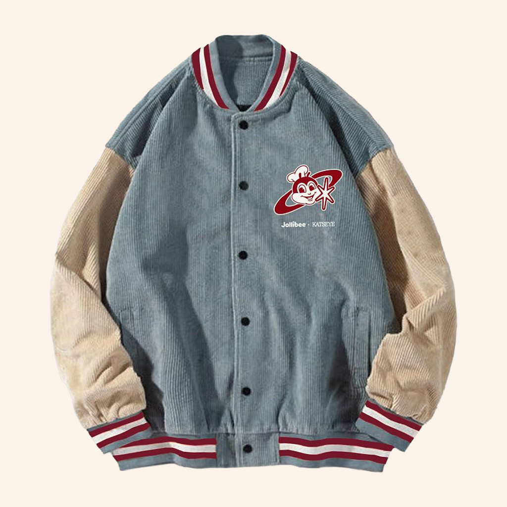 Katseye X Jollibee Merch Jollibee x KATSEYE Shared Dream Corduroy Bomber Jacket Gifts For Friend