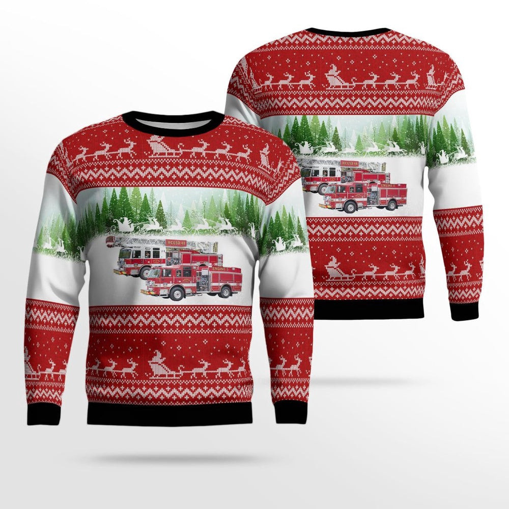 Katy Texas Harris County ESD No.48 AOP Ugly Sweater Xmas Unisex Sweater Christmas Gifts For Men Women