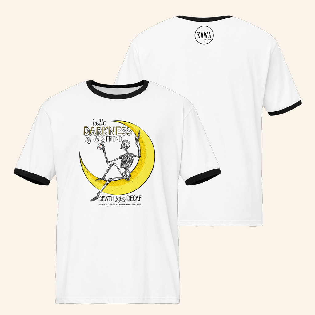 Kawa Coffee Merch Death Before Decaf Retro T-Shirt Gifts For Coffee Lovers